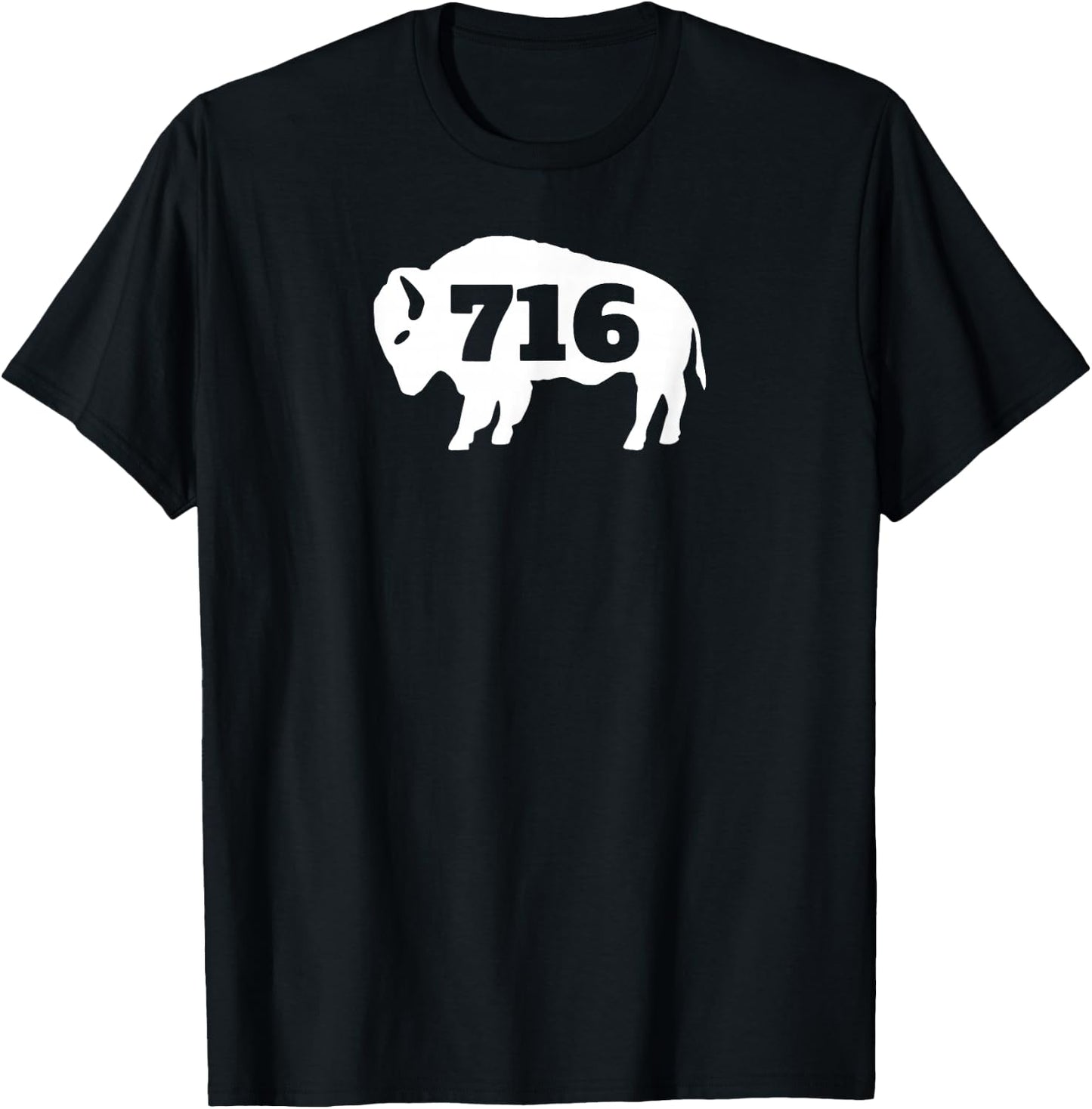 Buffalo NY Area Code 716 Pride Bison Buffalo New York T-Shirt - T-Shirt | Black