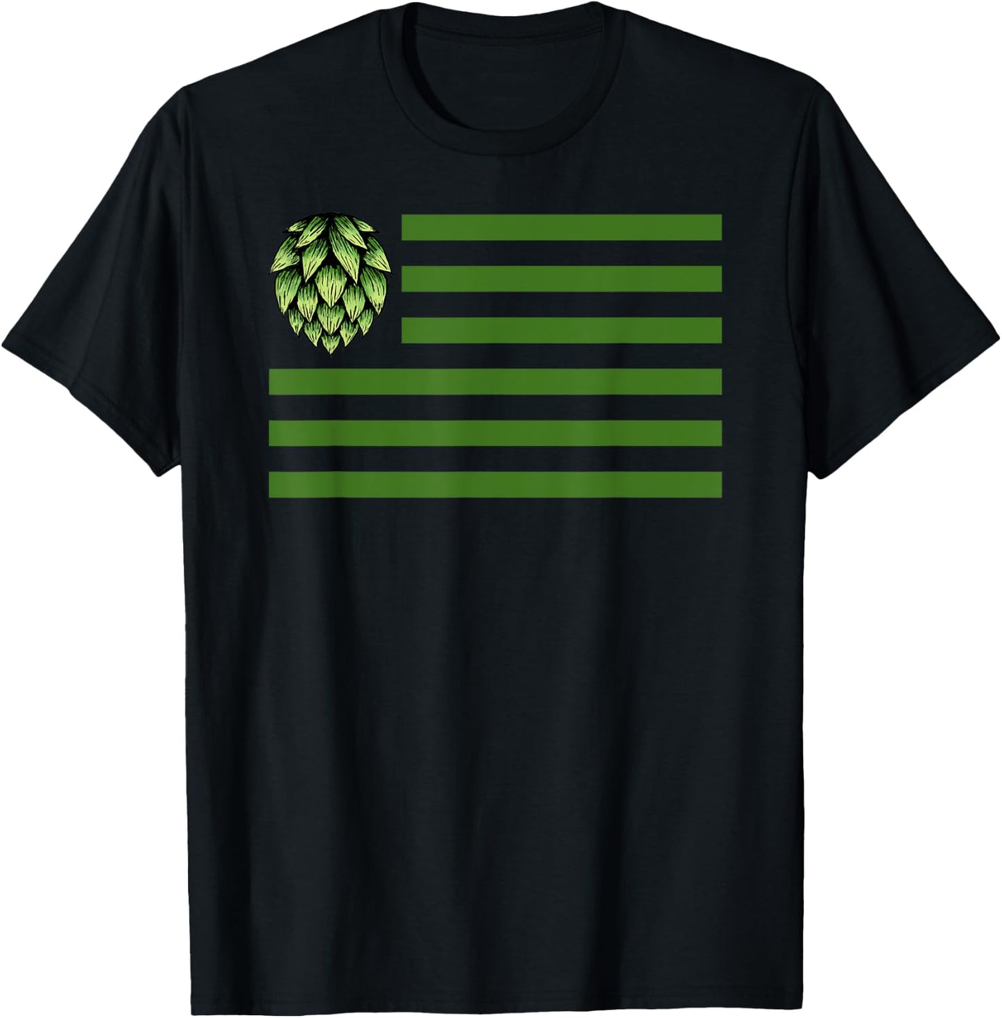 Hop Flag Shirt - Beer Lovers Shirt - Craft Beer Enthusiast T-Shirt - T-Shirt | Black