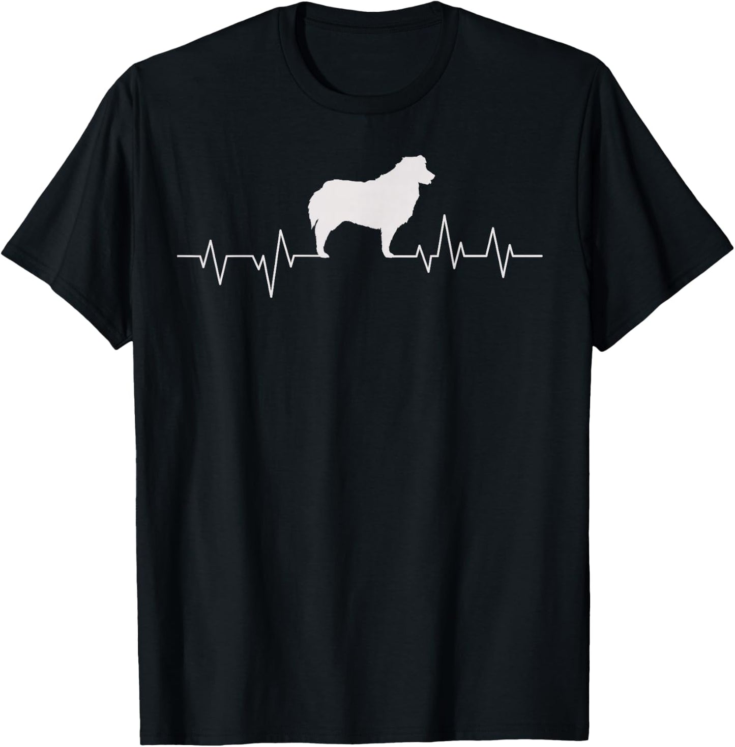 Australian Shepherd Heartbeat Aussie Herding Dog Breed T-Shirt - T-Shirt | Black