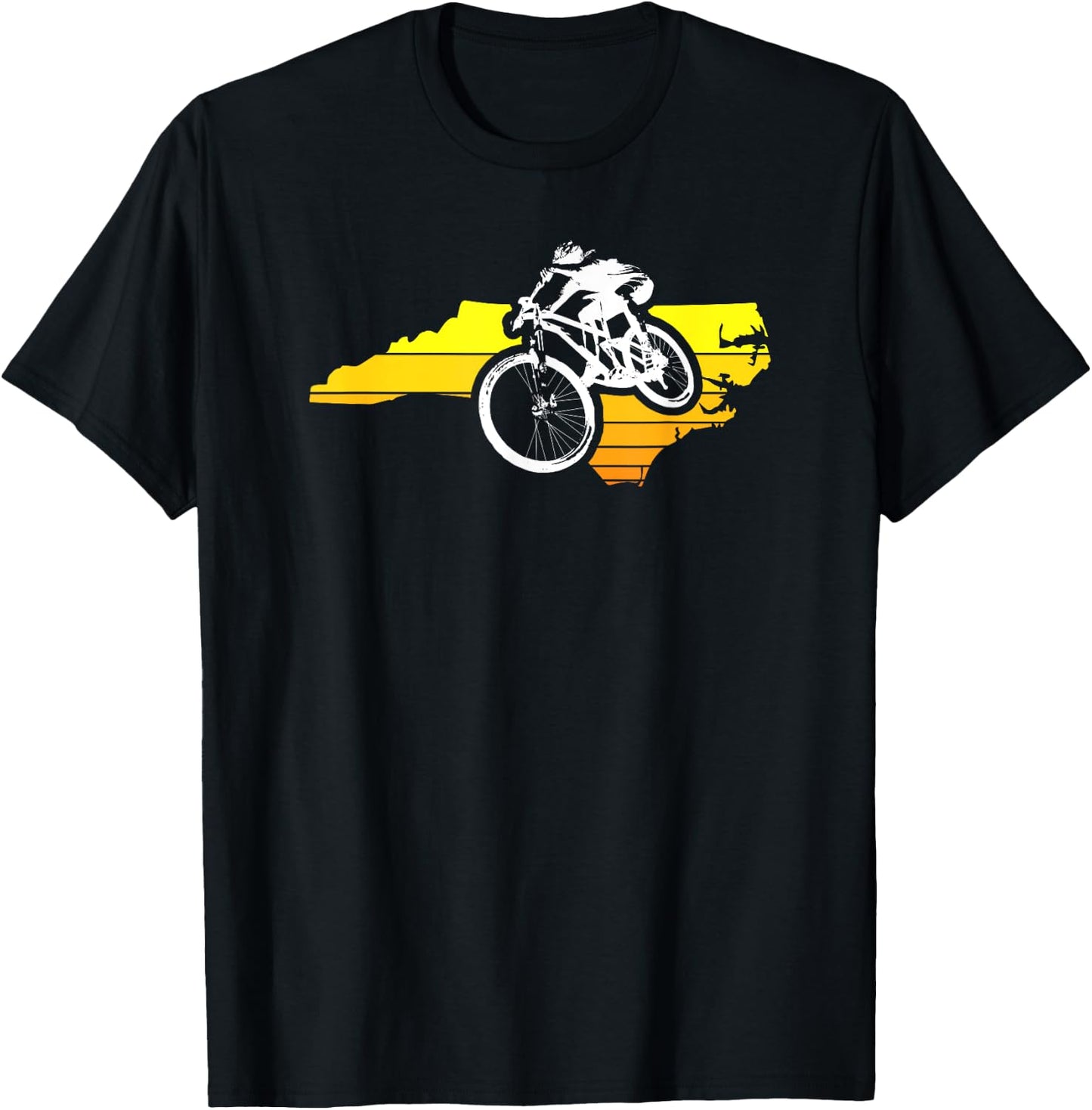 North Carolina Sunset Mountain Biking T-Shirt - T-Shirt | Black