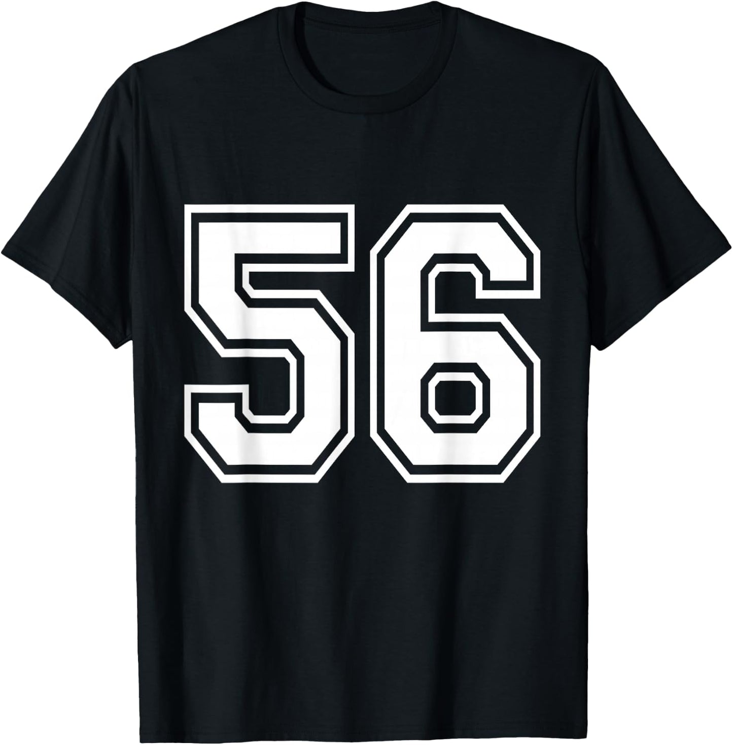 Number 56 Varsity Sports Team Jersey 56th Birthday 56 Years T-Shirt - T-Shirt | Black