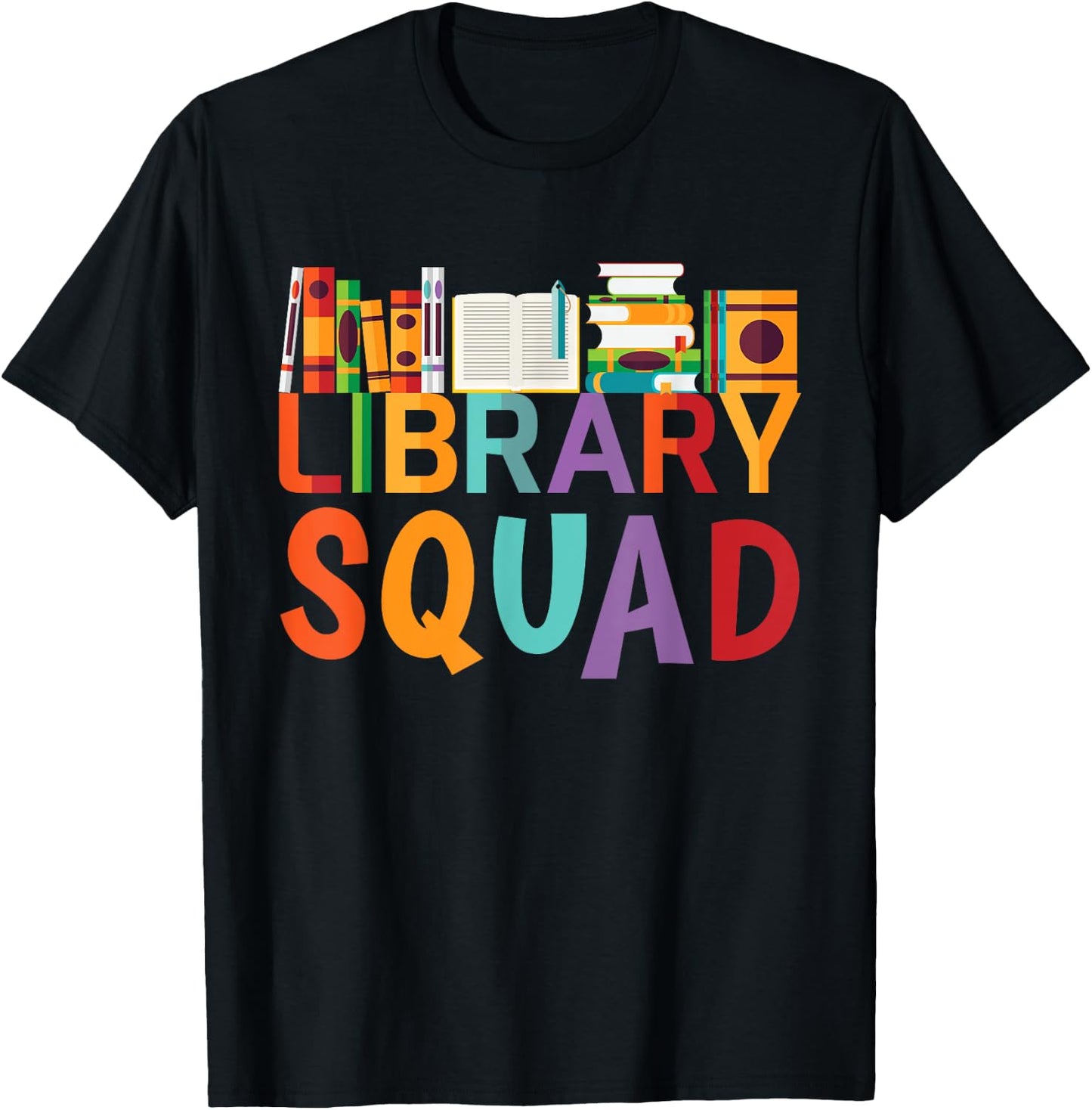 Library Squad shirt Bookworm Book Lovers Gift Librarian Man T-Shirt - T-Shirt | Black