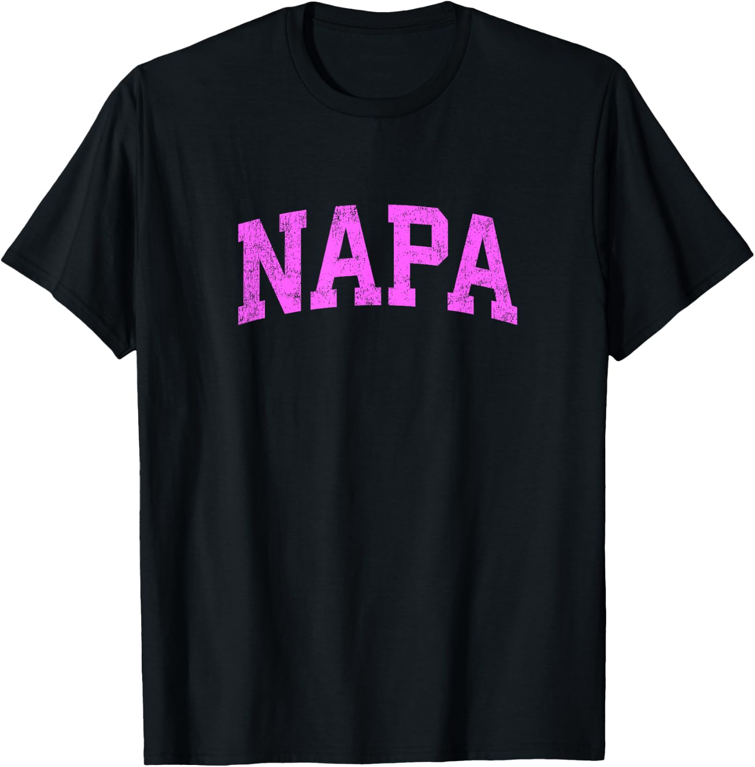 Napa California CA Vintage Athletic Sports Pink Design T-Shirt - T-Shirt | Black