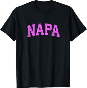 Napa California CA Vintage Athletic Sports Pink Design T-Shirt - T-Shirt | Black