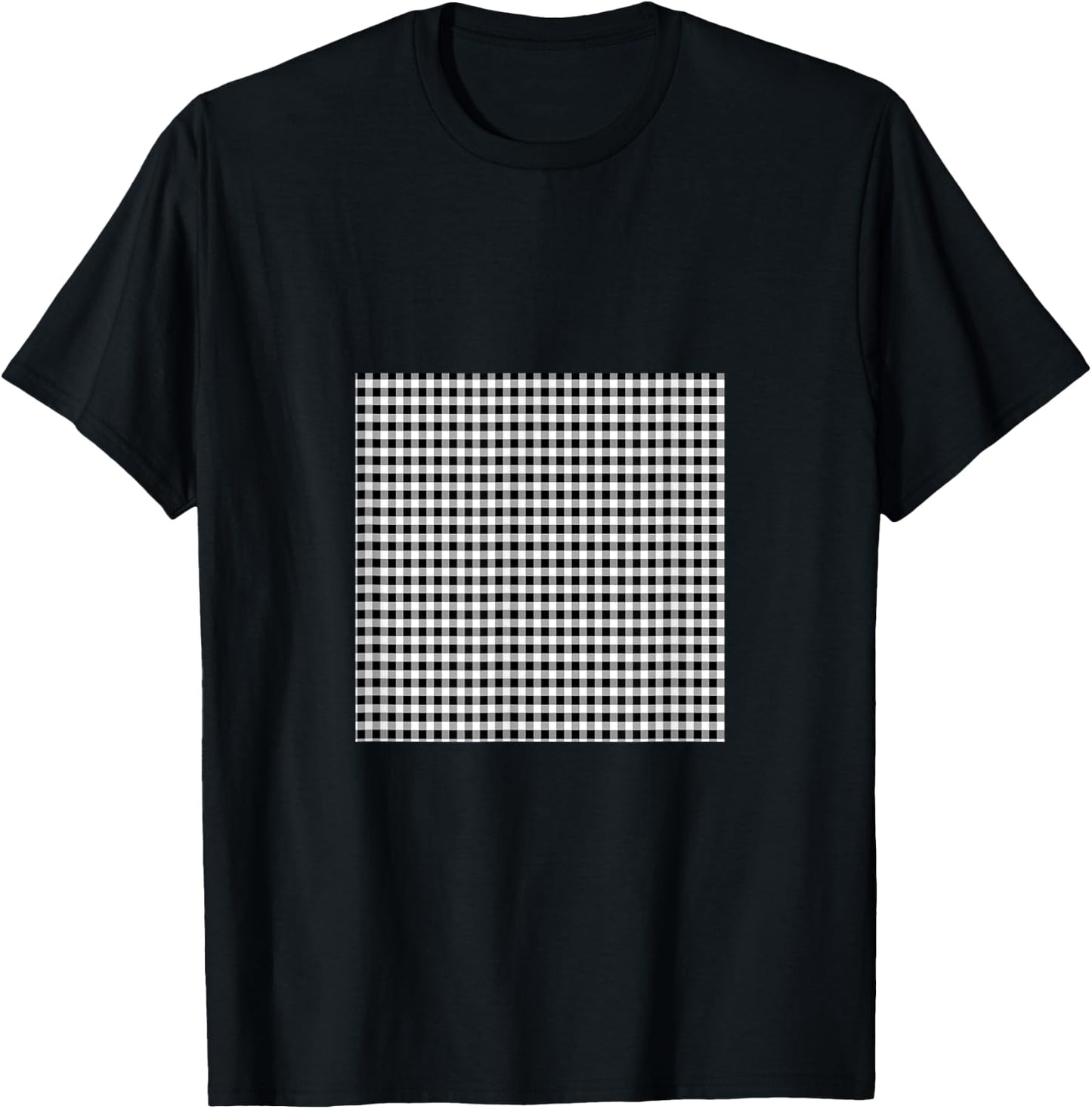 Black and white,Gingham,squares,checked,plaid,pattern T-Shirt - T-Shirt | Black