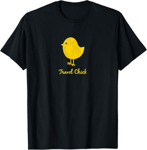 Travel Chick - Graphic Novelty T-Shirt - T-Shirt | Black