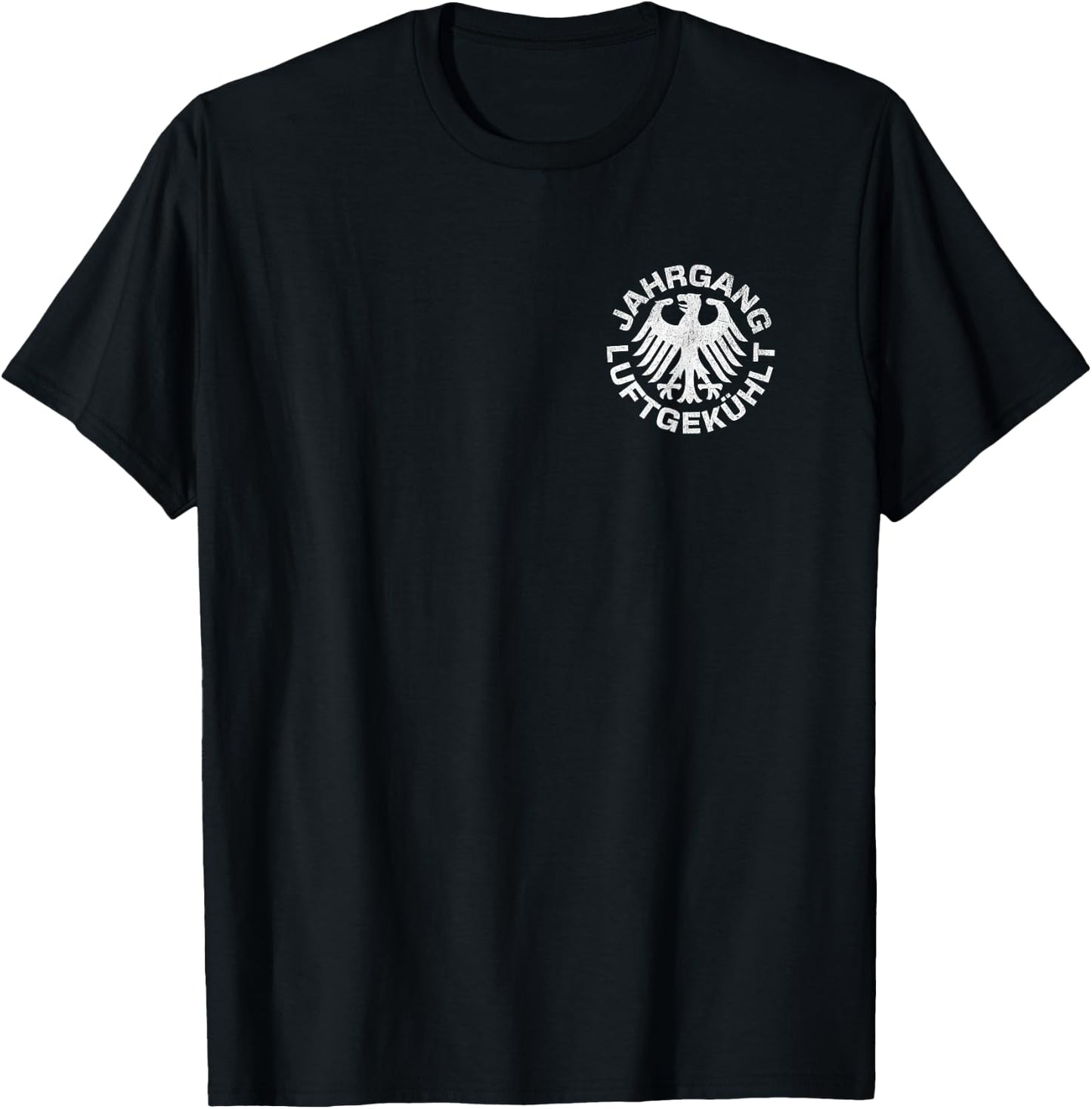 Front and Back "Vintage Air-Cooled" German Motorsport Racing T-Shirt - T-Shirt | Black