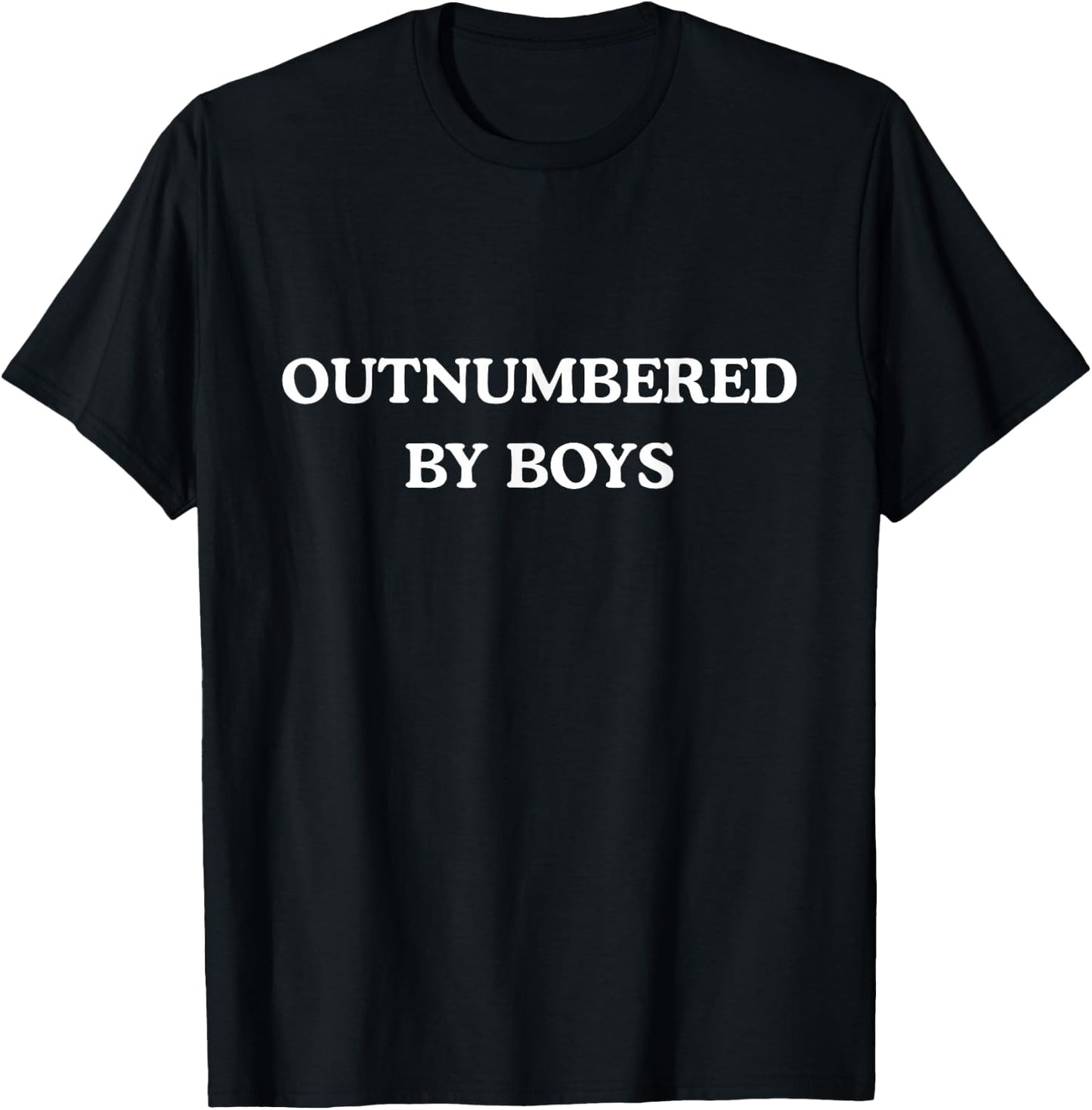 Outnumbered By Boys Funny Boy Mom Dad T-Shirt - T-Shirt | Black
