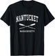 Nantucket Massachusetts Vintage Nautical Crossed Oars T-Shirt - T-Shirt | Black