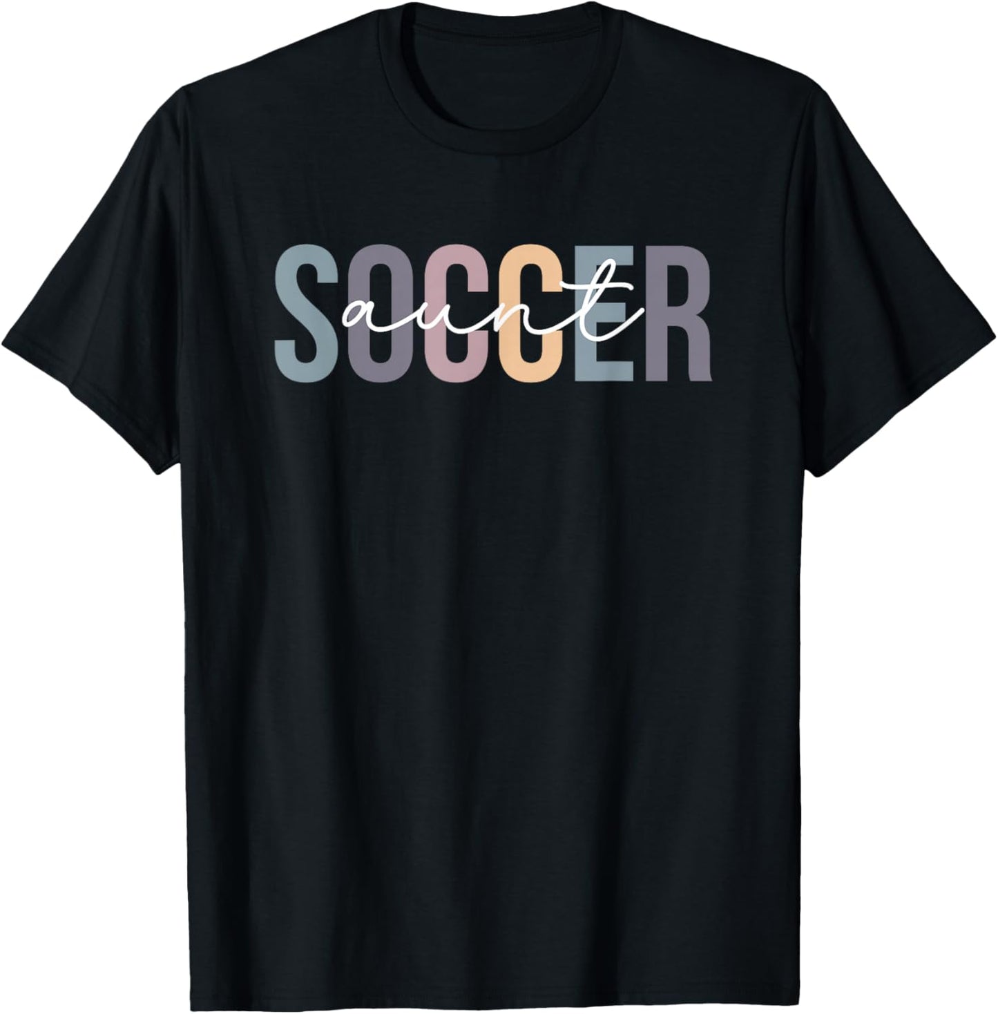 Soccer Aunt Boho Aunt Of A Soccer Player Auntie T-Shirt - T-Shirt | Black