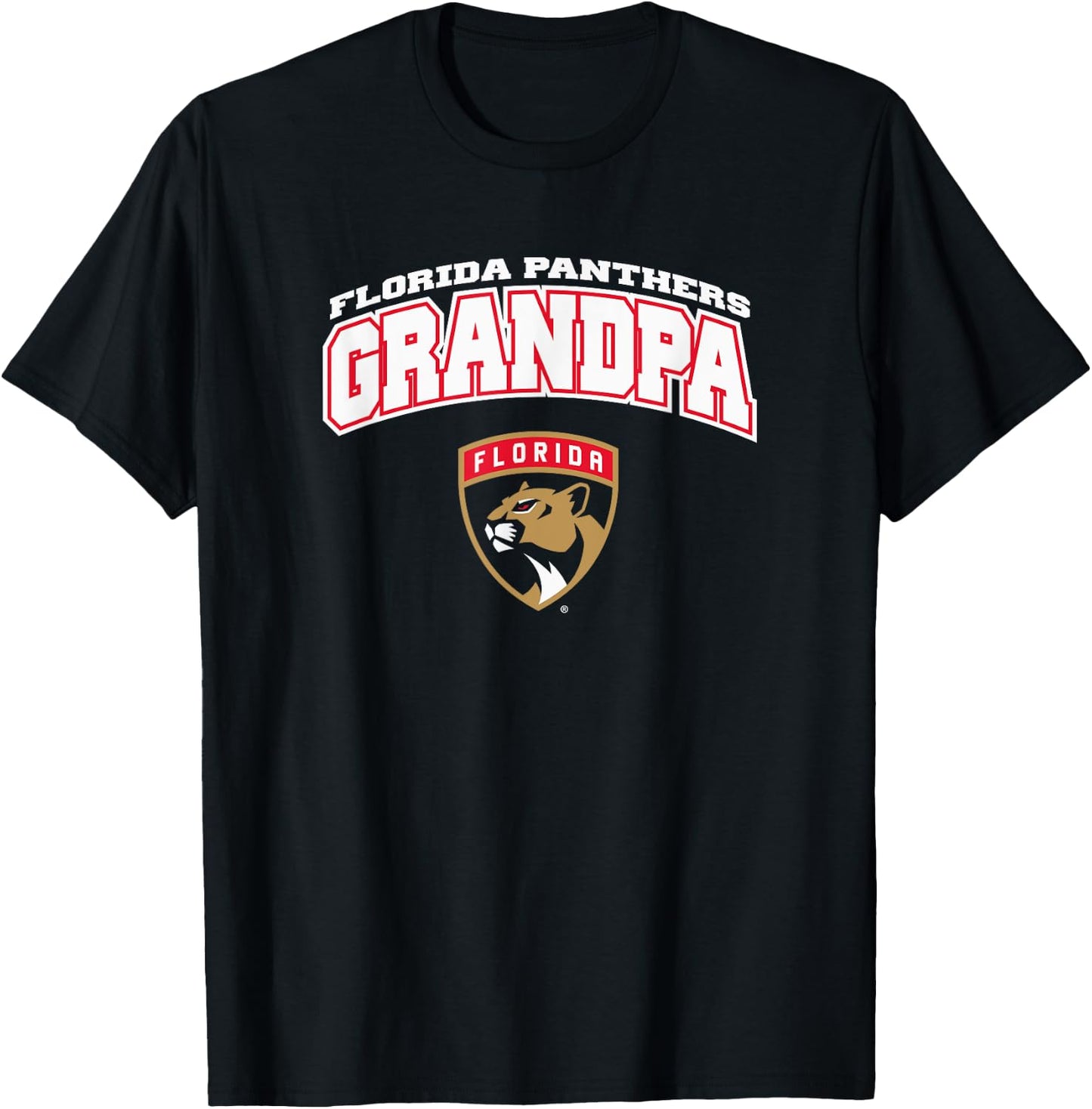 Florida Panthers Grandpa Logo Navy NHL Officially Licensed T-Shirt - T-Shirt | Black