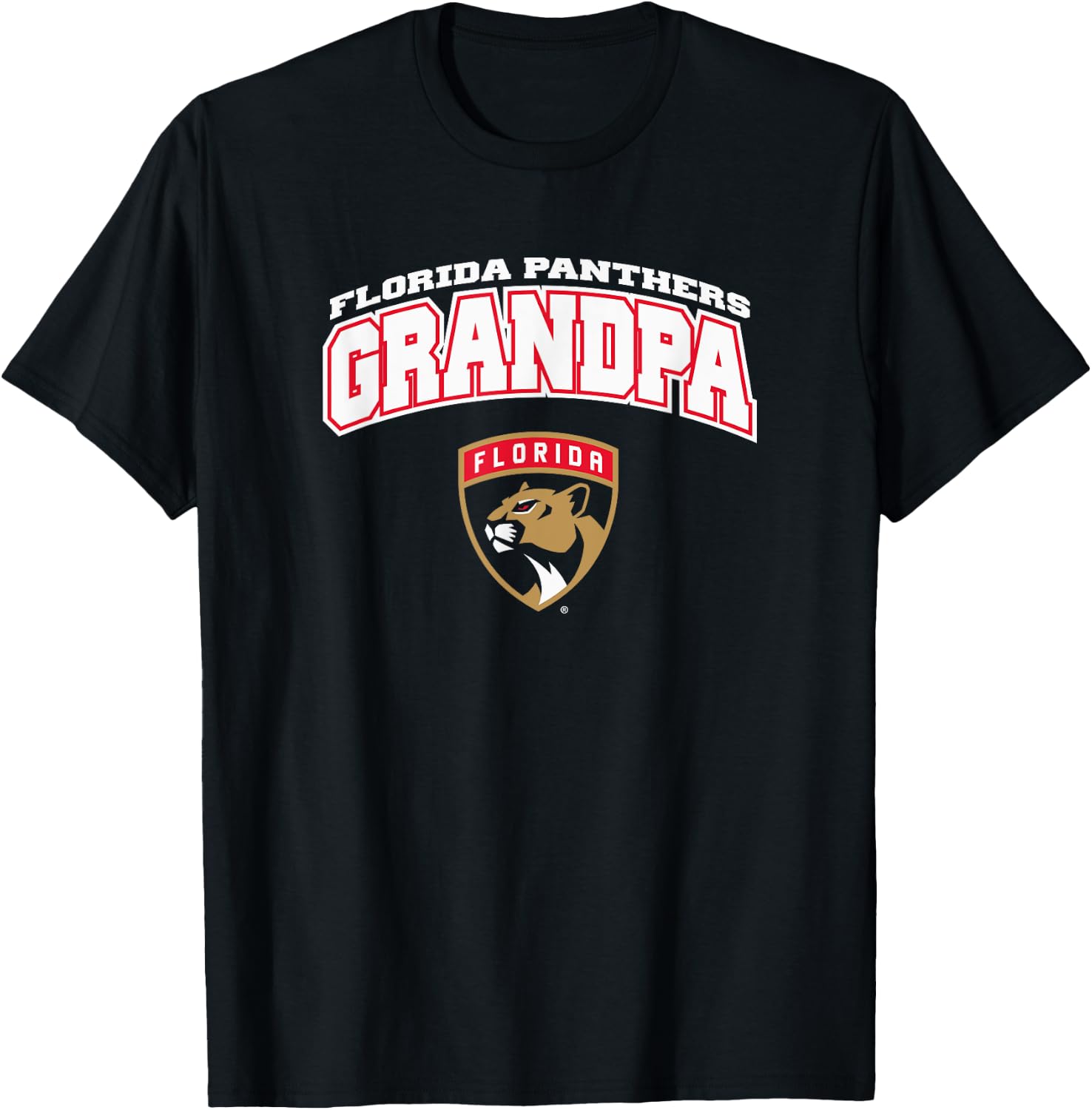 Florida Panthers Grandpa Logo Navy NHL Officially Licensed T-Shirt - T-Shirt | Black