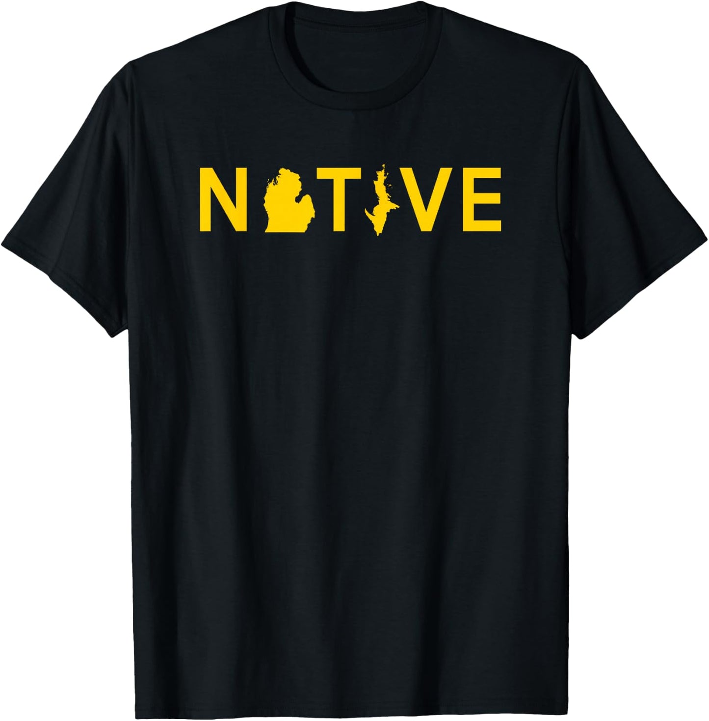 Native Michigander Ann Arbor Blue Yellow Sports Fan T-Shirt - T-Shirt | Black