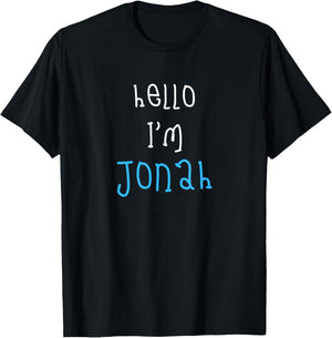 Hello I'm Jonah. Cute Funny Slogan Outfit for Boys Toddlers T-Shirt - T-Shirt | Black