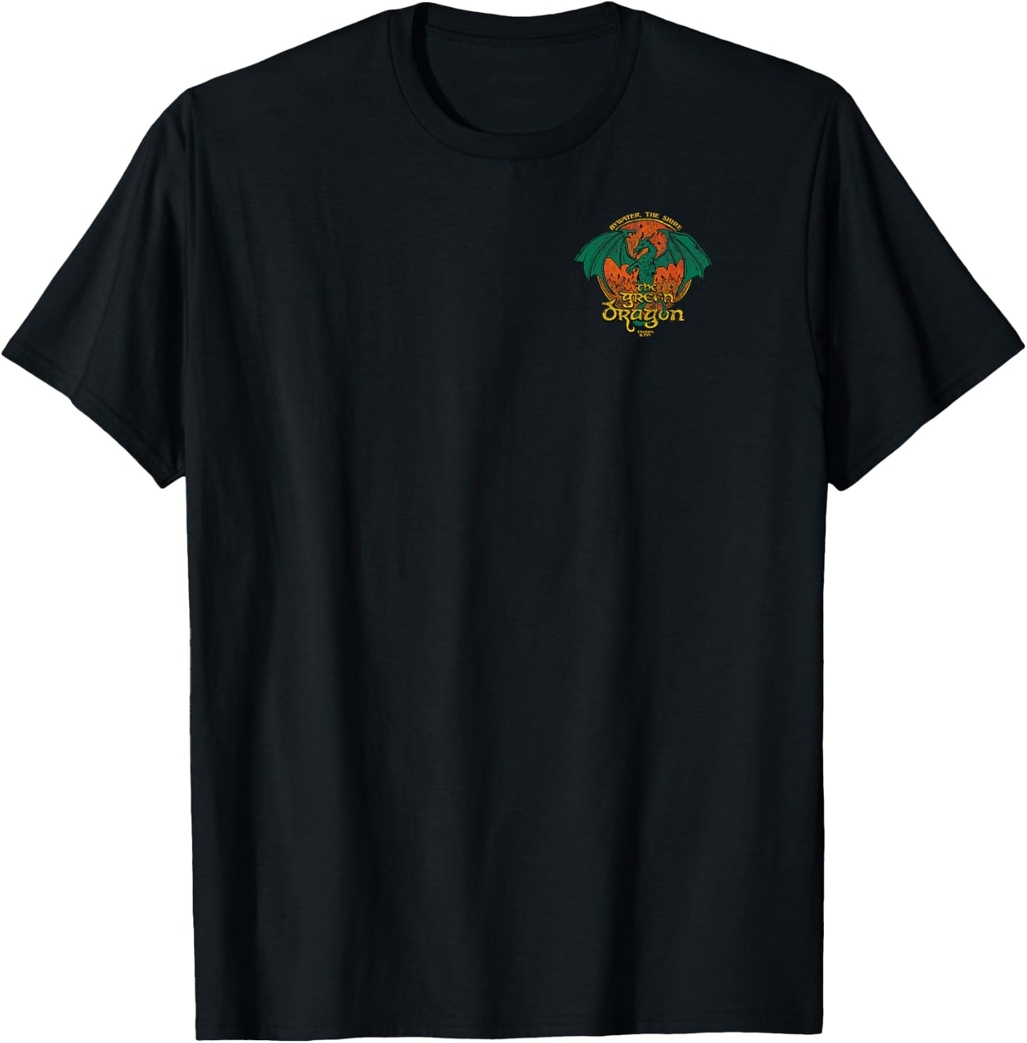 The Lord of the Rings Green Dragon Front and Back T-Shirt - T-Shirt | Black
