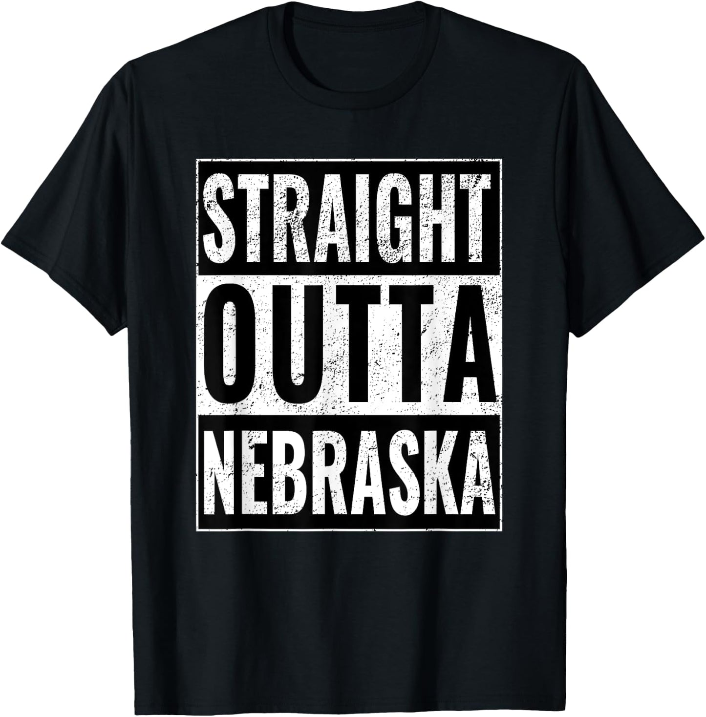 Straight Outta Nebraska - Straight Out of Nebraska T-Shirt - T-Shirt | Black