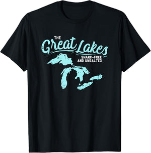 The Great Lakes Shark Free & Unsalted Summer Vacation Men Women T-Shirt - T-Shirt | Black