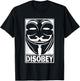 Disobey Big Face Anonymous Anon Revolution Hacker T-Shirt - T-Shirt | Black