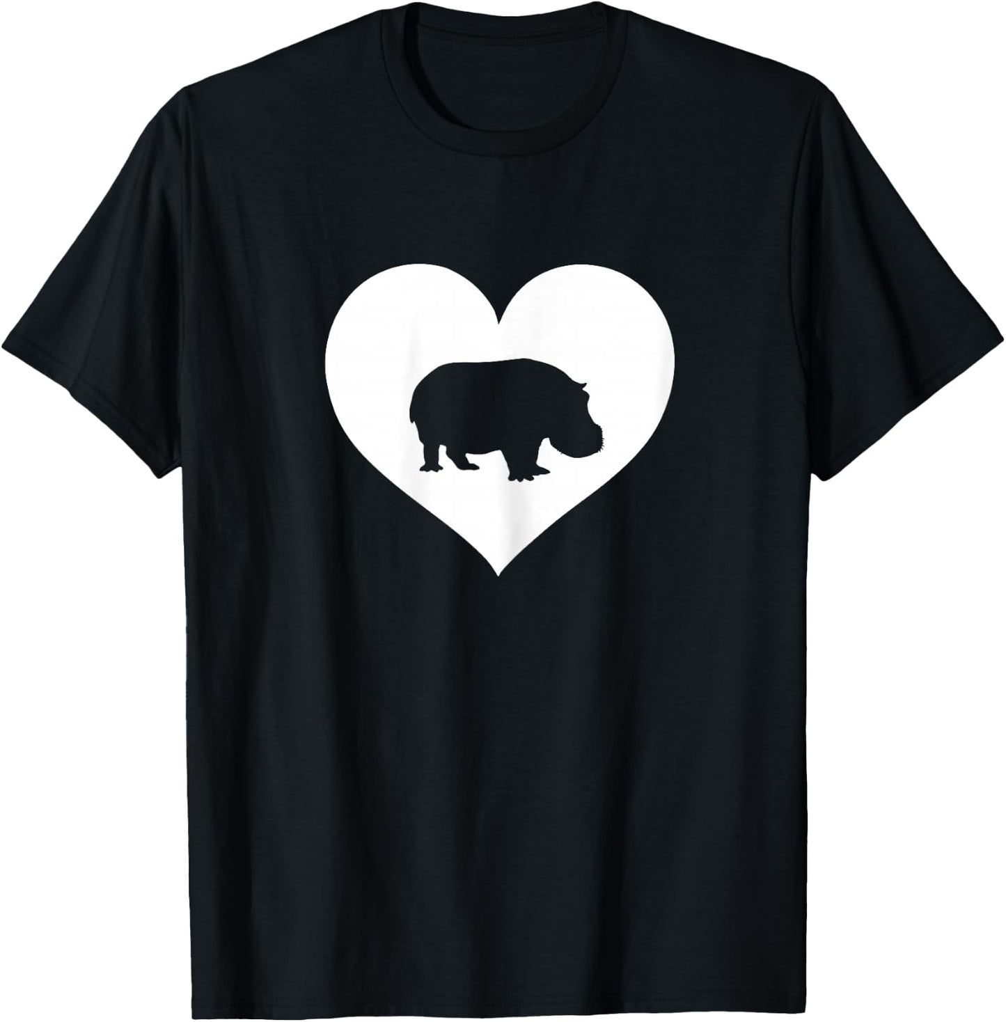 Hippopotamus lover Hippo love heart Teen girls Women Womans T-Shirt - T-Shirt | Black