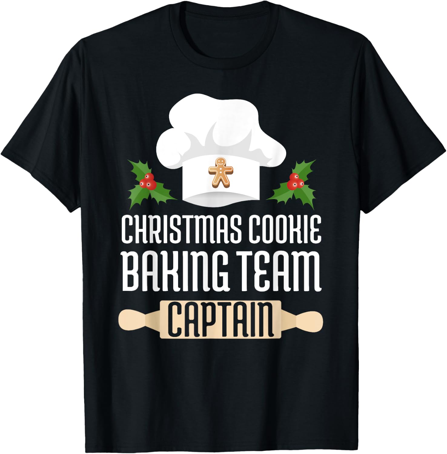 Christmas Cookie Baking Team Captain T-Shirt - T-Shirt | Black
