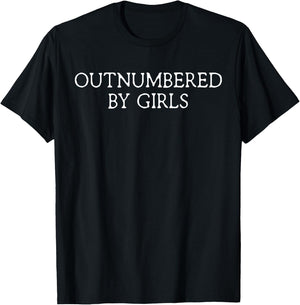 Retro Outnumbered by Girls T-Shirt - T-Shirt | Black