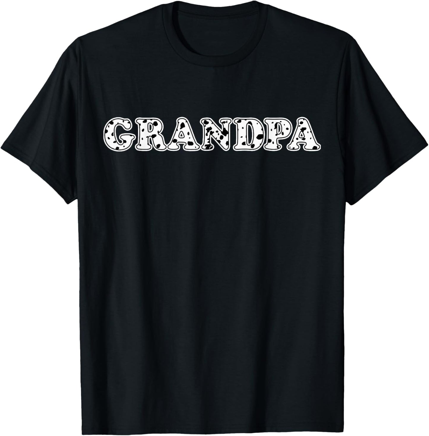 Dalmatian Grandpa Dalmatian Spots Print Matching Birthday T-Shirt - T-Shirt | Black