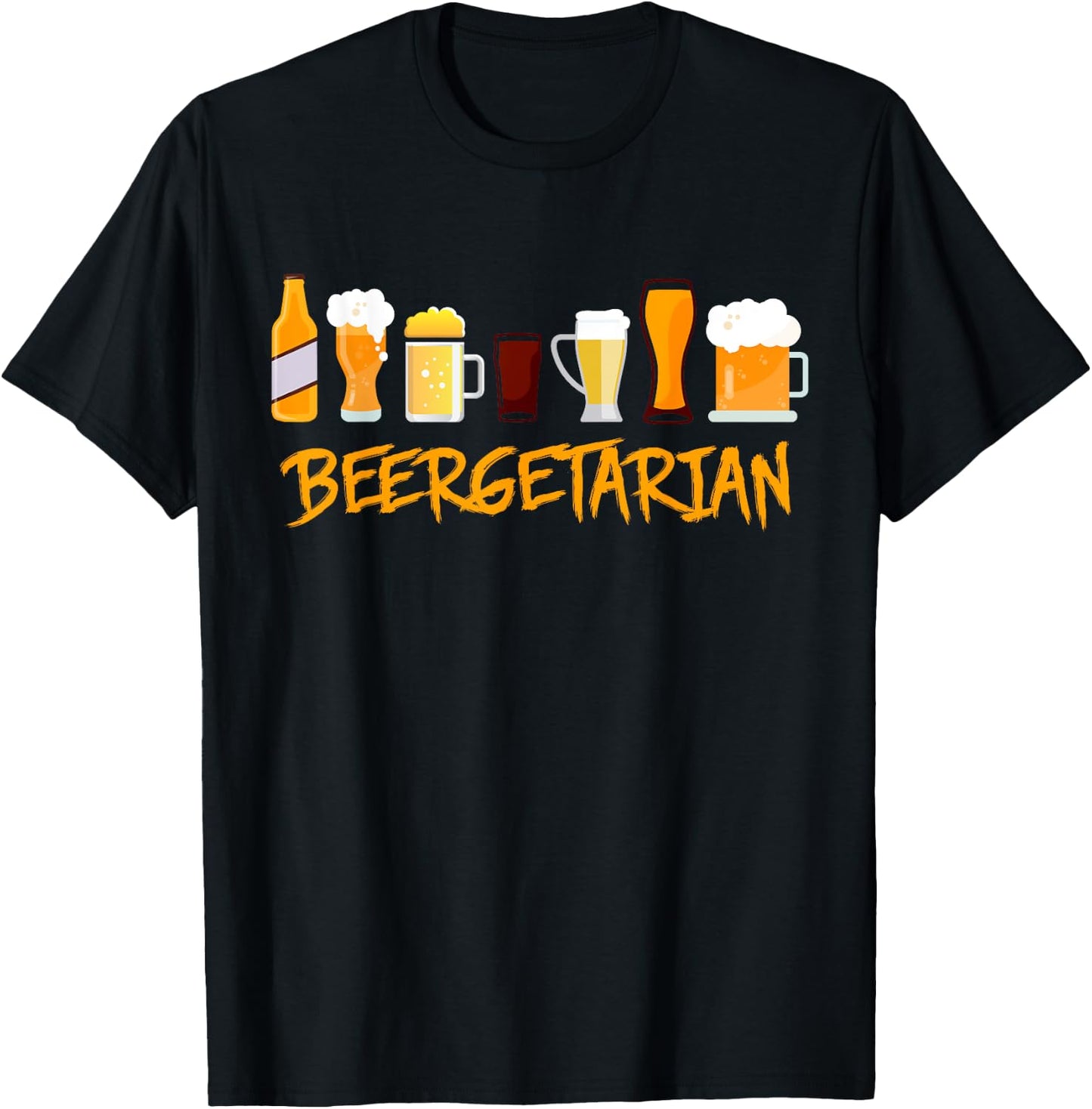 Funny Brewing Shirt for Beer Lovers Beergetarian T-Shirt - T-Shirt | Black
