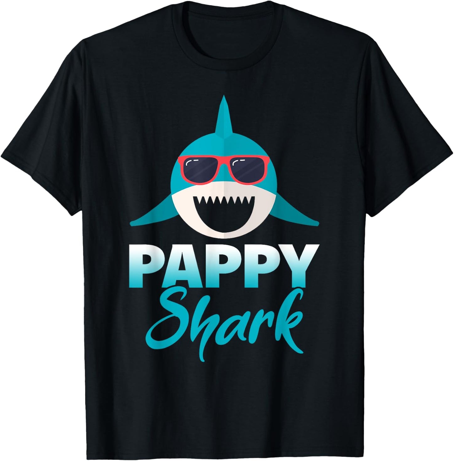 Pappy Shark Wearing Cool Sunglasses Grandpa Gift T-Shirt - T-Shirt | Black