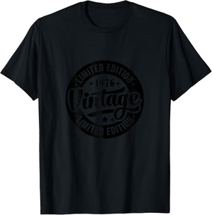 Vintage 1976 T Shirts Retro Funny 1976 Birthday T-Shirt - T-Shirt | Black