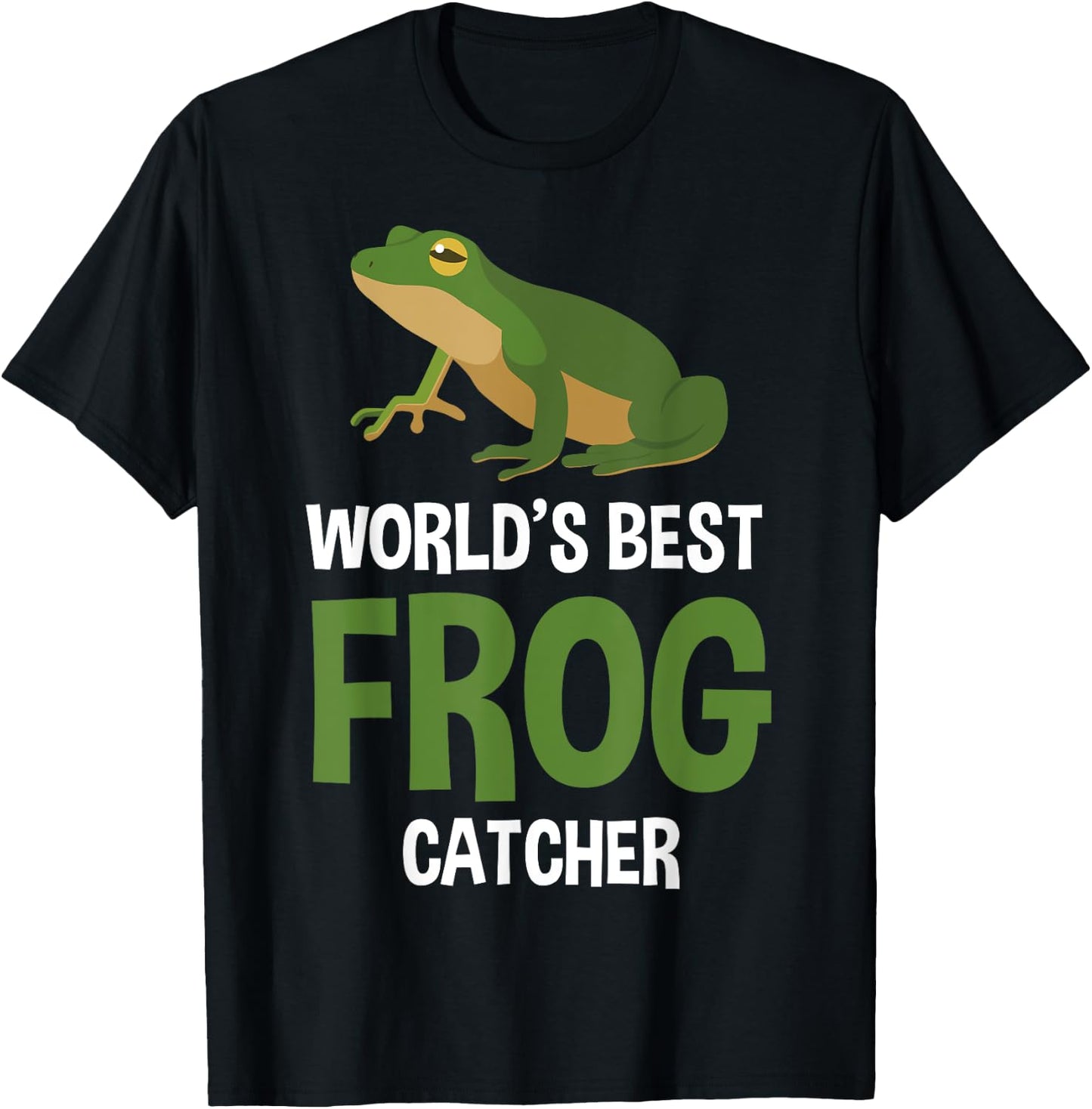 World's Best Frog Catcher Gift Boys Girls Kids Frog Hunter Small T-Shirt - T-Shirt | Black