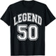 Legend 50 Number Varsity Team - 50th Birthday & 50 Years Old T-Shirt - T-Shirt | Black