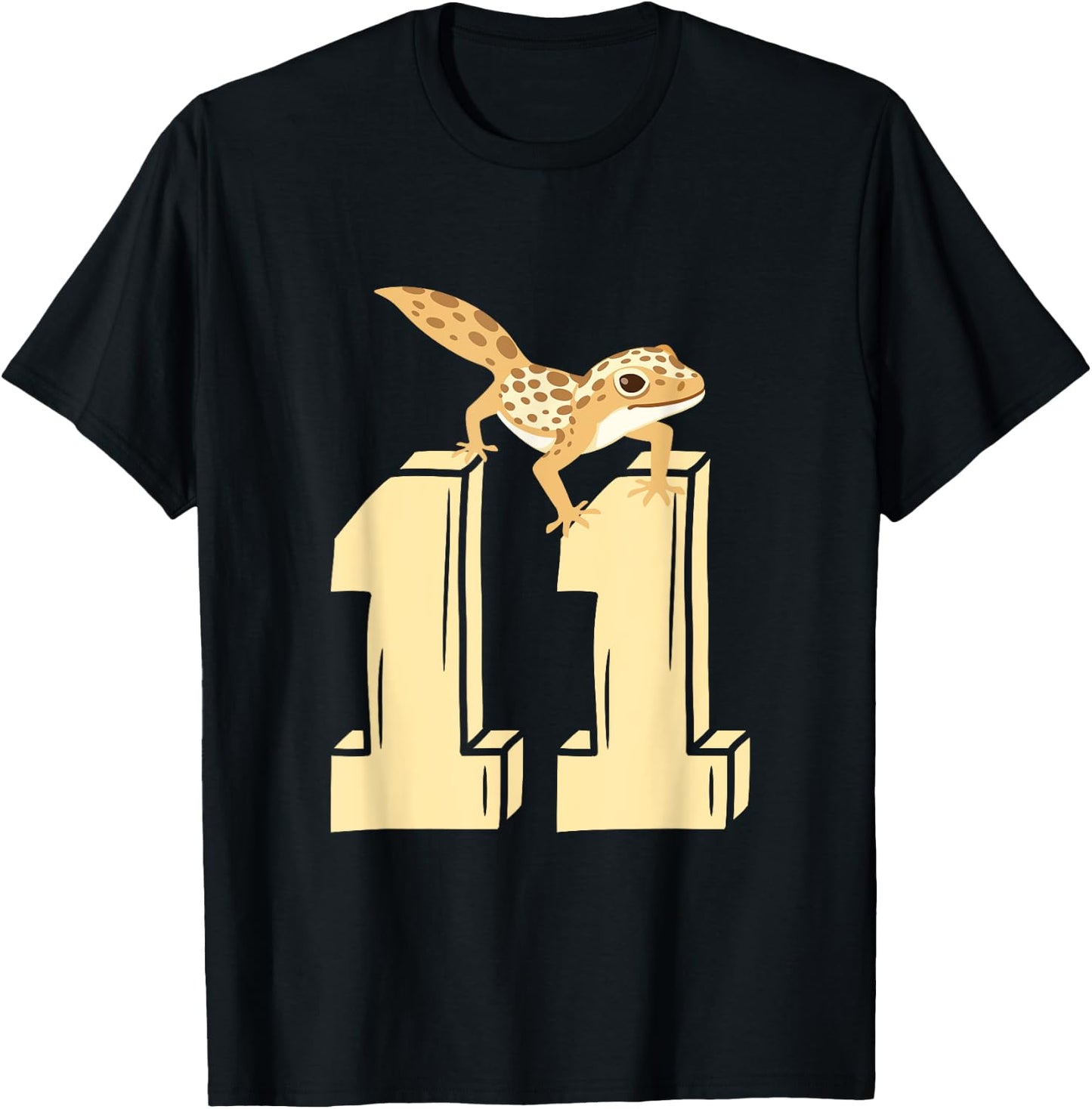 11th Birthday For Boys Gift Funny 11 Years Old Boy Gecko T-Shirt - T-Shirt | Black