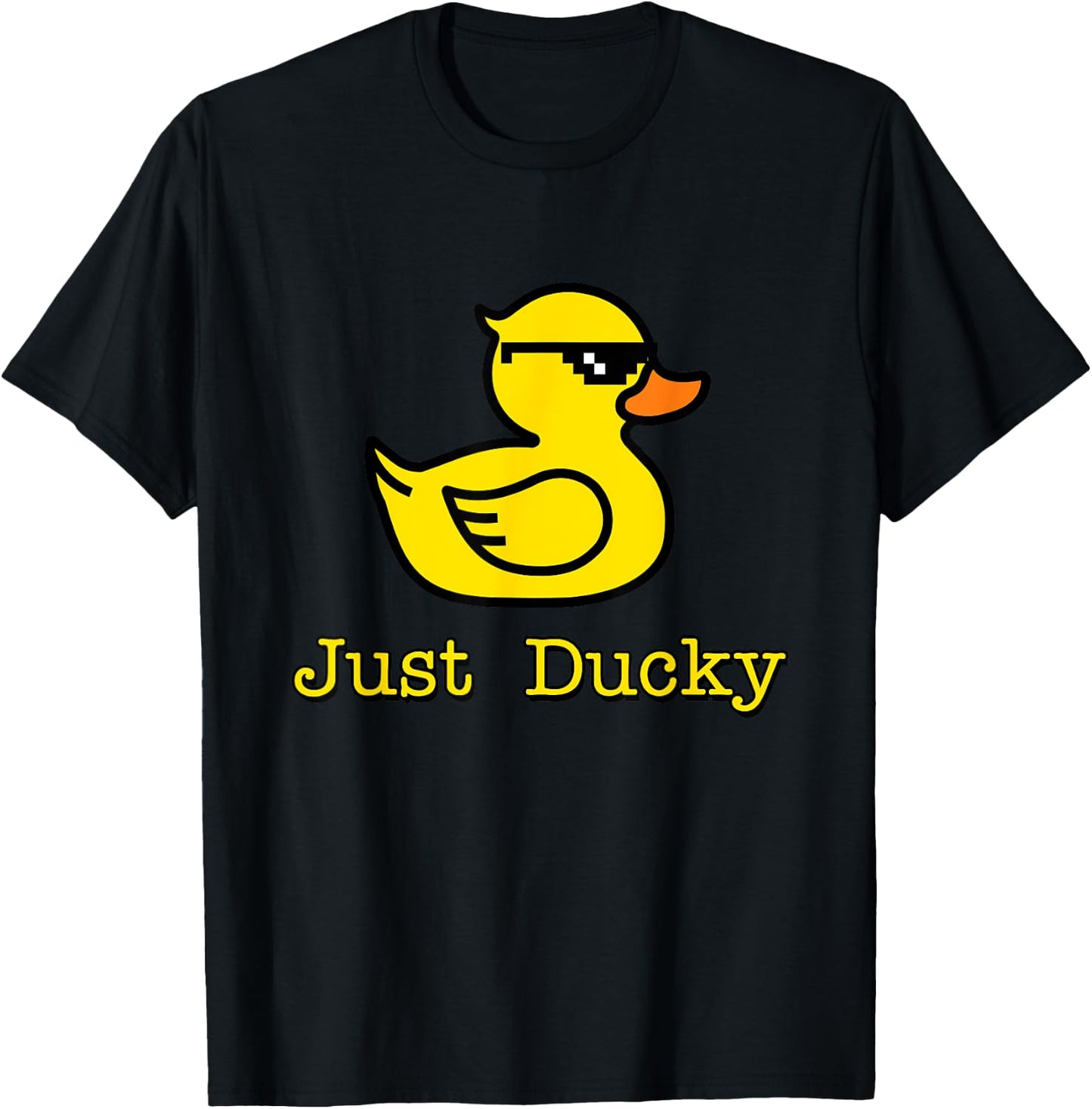 Just Ducky Funny Rubber Yellow Duck Childish Graphic Design T-Shirt - T-Shirt | Black