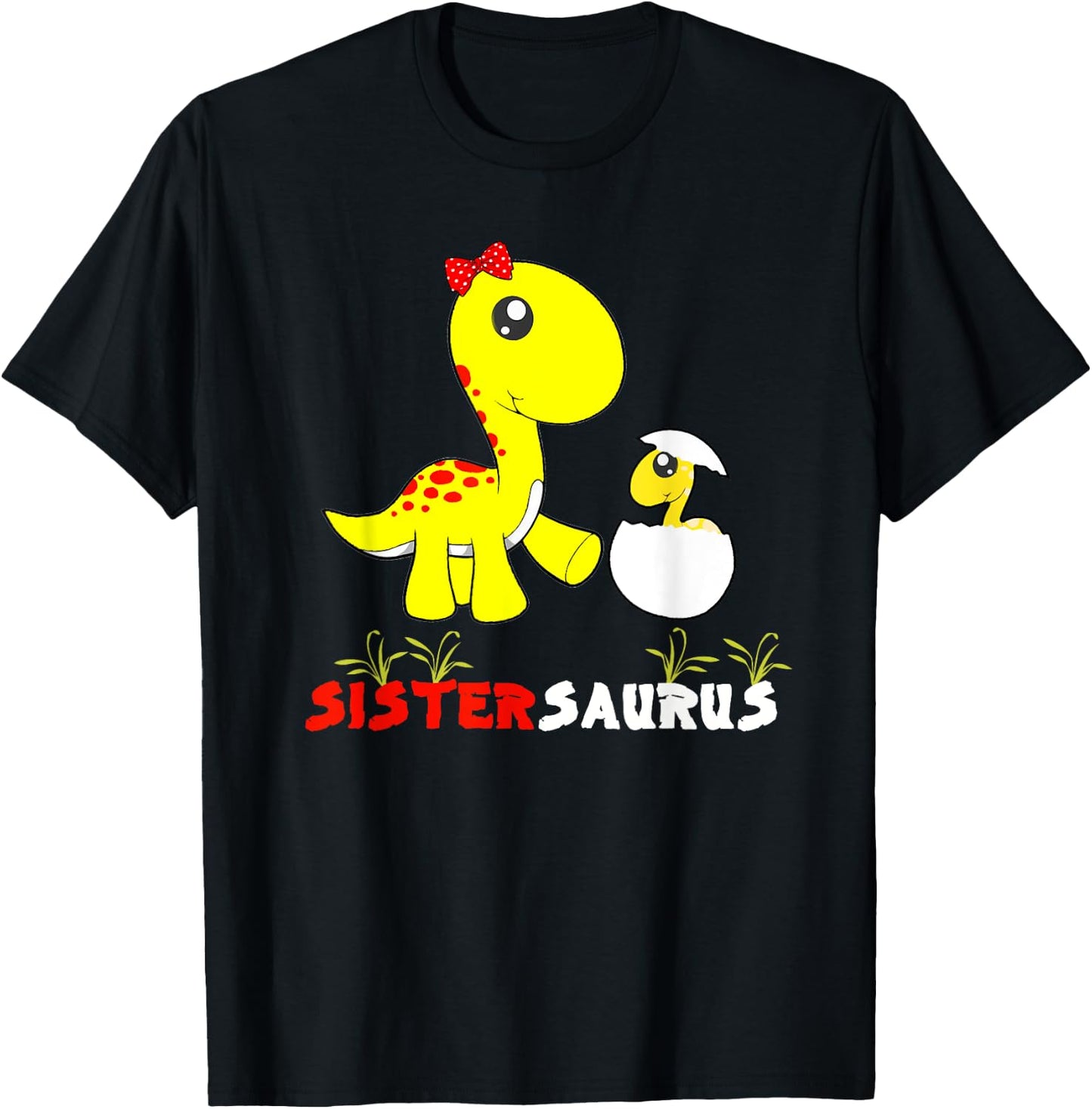 Sistersaurus Dinosaur Sister Sister T-Shirt - T-Shirt | Black