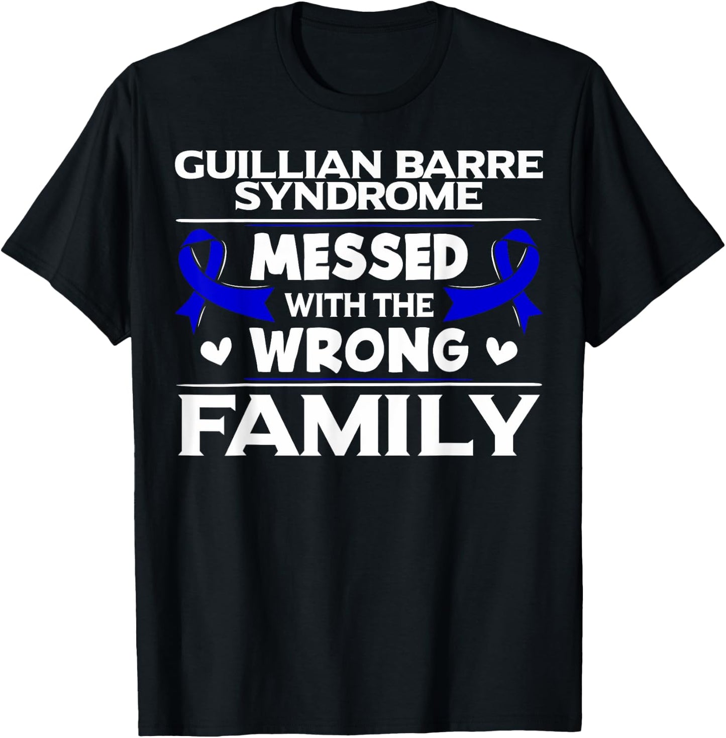 Dark Blue Ribbon - Guillian Barre Syndrome Survivor T-Shirt - T-Shirt | Black