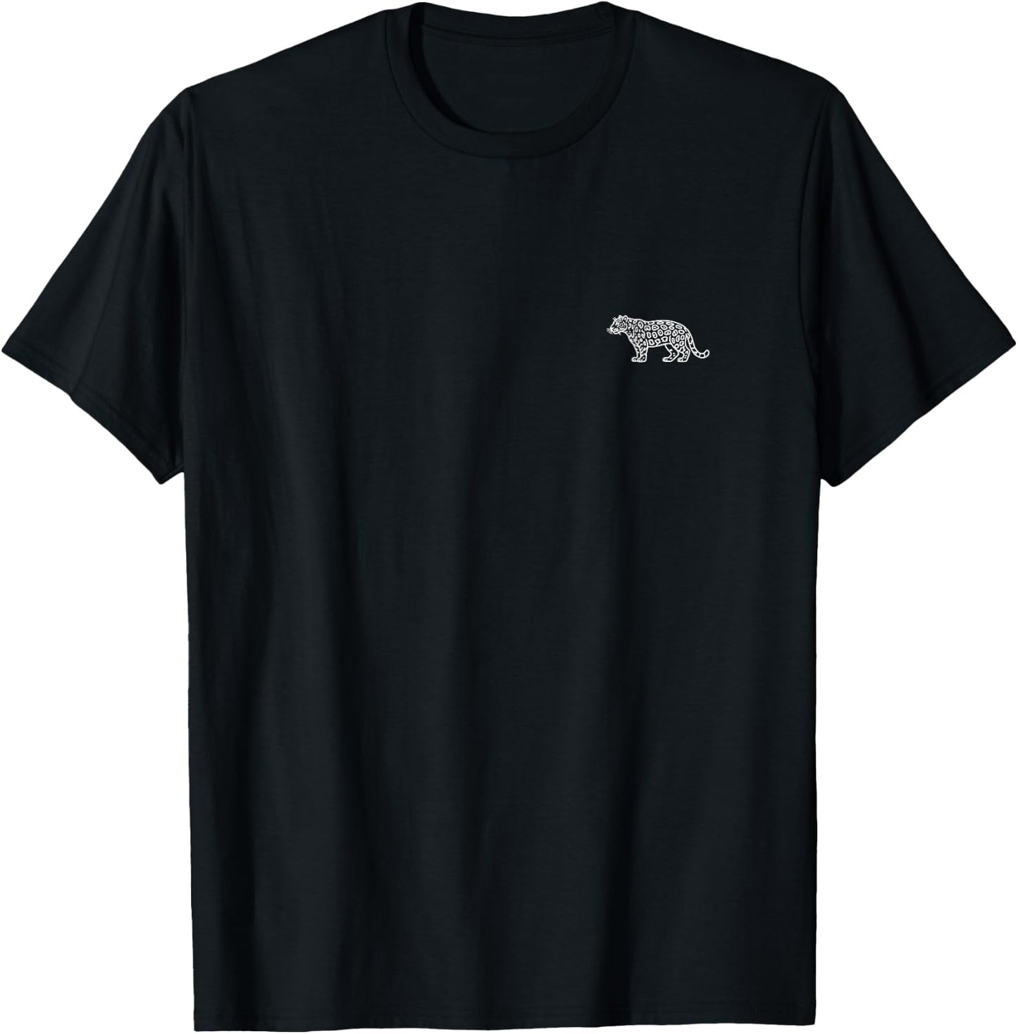 Jaguar Minimalist Badge Patch Line Art T-Shirt - T-Shirt | Black