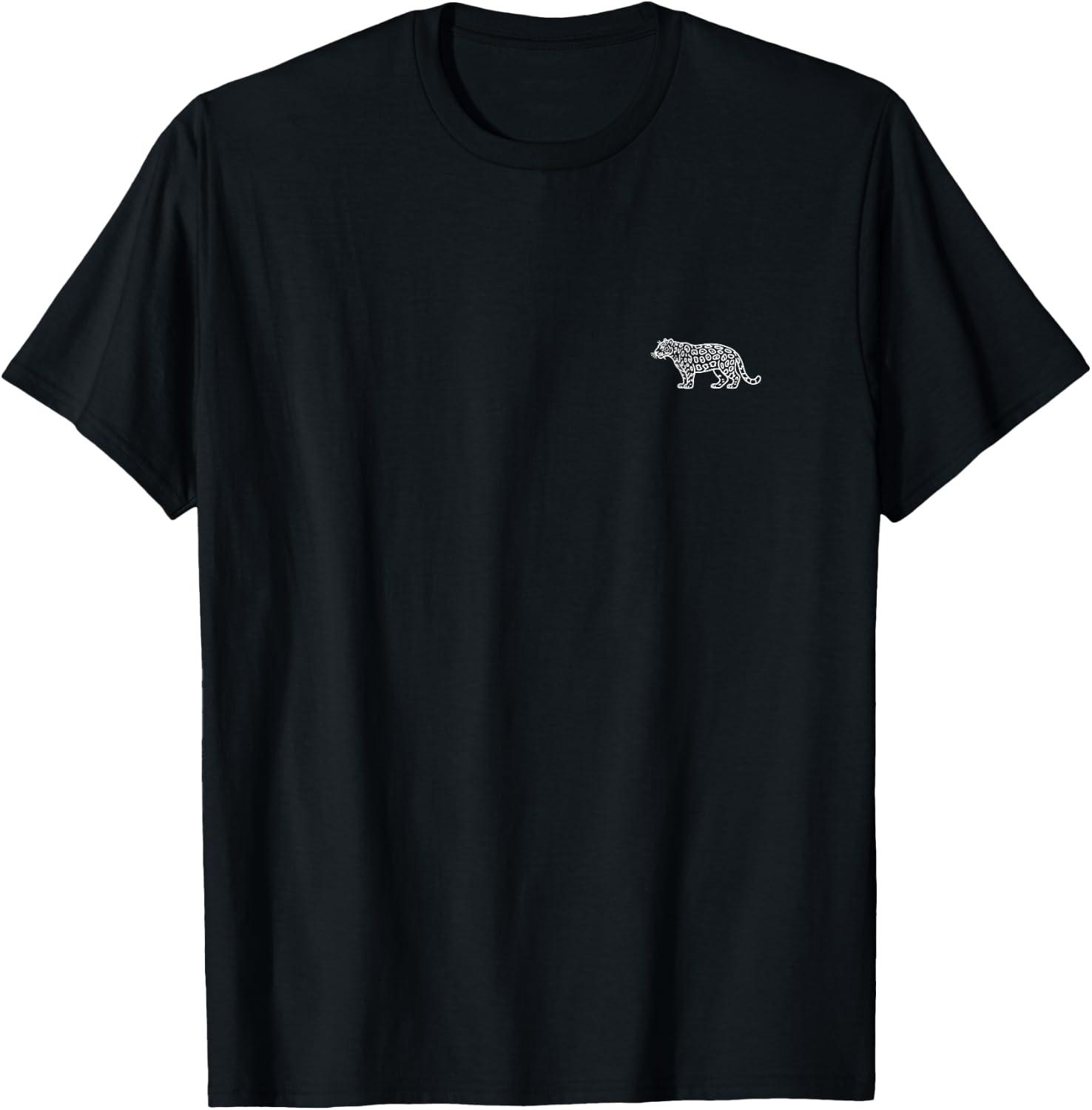 Jaguar Minimalist Badge Patch Line Art T-Shirt - T-Shirt | Black