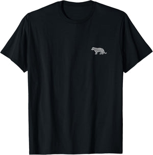 Jaguar Minimalist Badge Patch Line Art T-Shirt - T-Shirt | Black