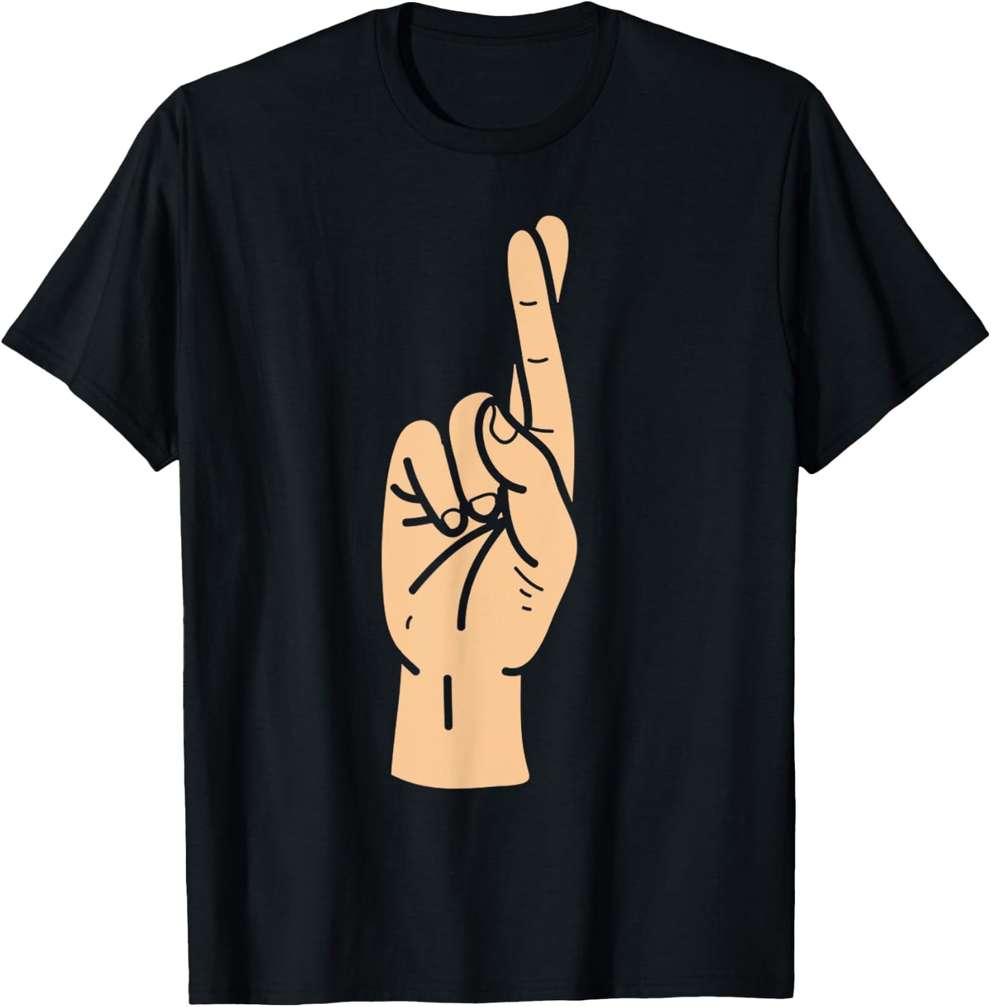 ASL letter initial R American sign language T-Shirt - T-Shirt | Black