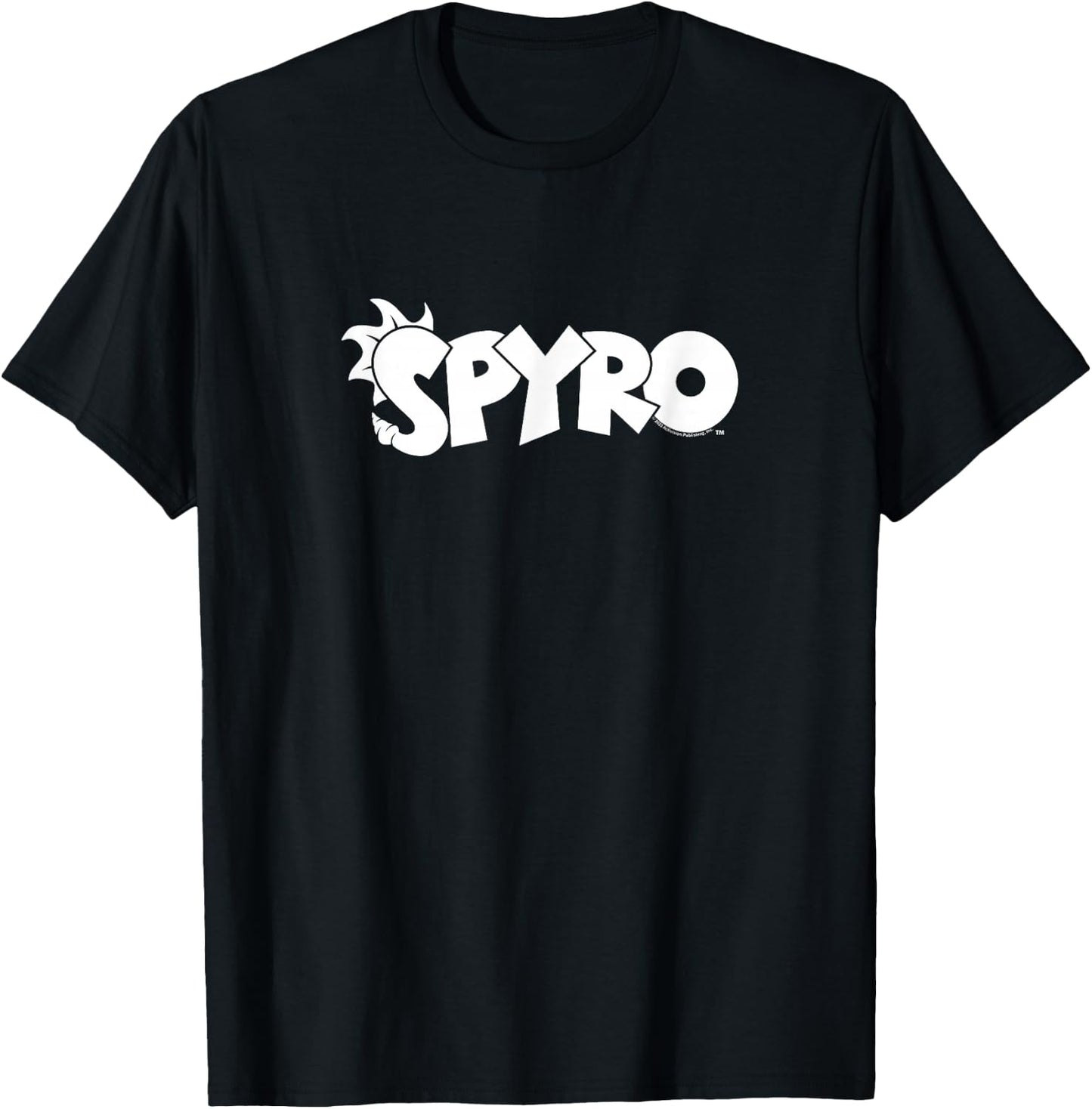 Retro Vintage White Text Video Game Dragon Logo T-Shirt - T-Shirt | Black