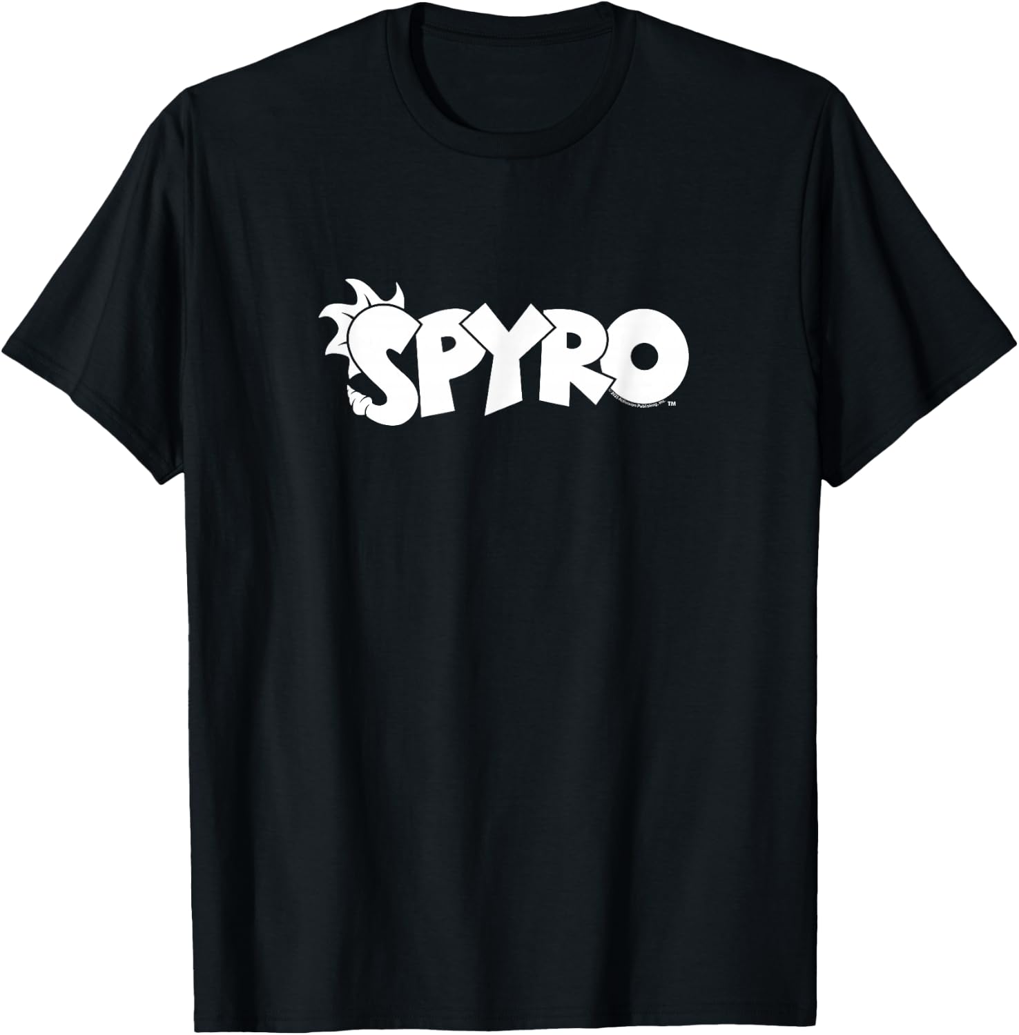 Retro Vintage White Text Video Game Dragon Logo T-Shirt - T-Shirt | Black