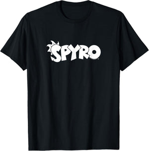 Retro Vintage White Text Video Game Dragon Logo T-Shirt - T-Shirt | Black