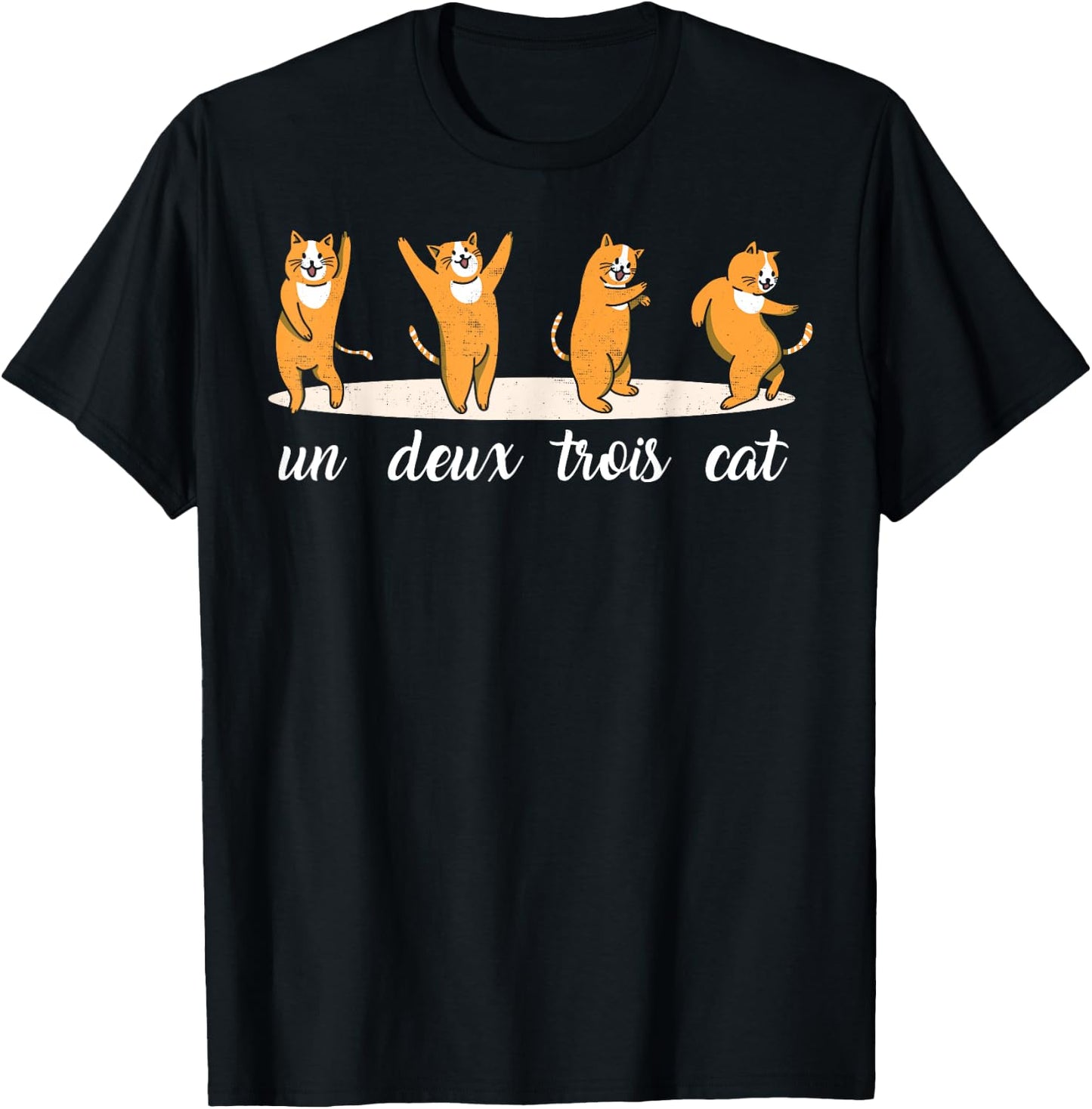 Un Deux Trois Cat Funny Cat French Women T-Shirt - T-Shirt | Black