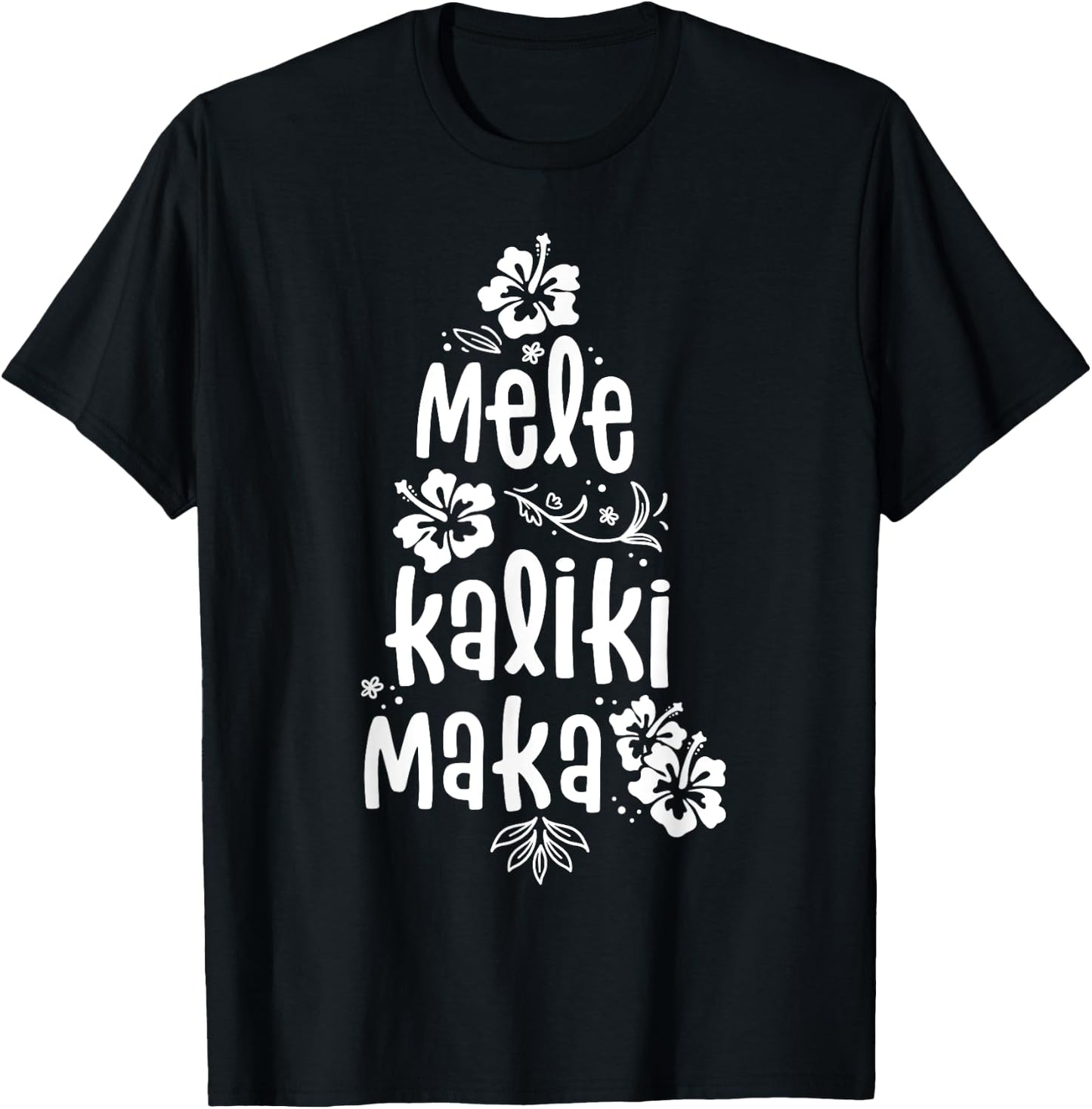 Mele Kalikimaka Christmas Hawaiian Xmas Vacation T-Shirt - T-Shirt | Black