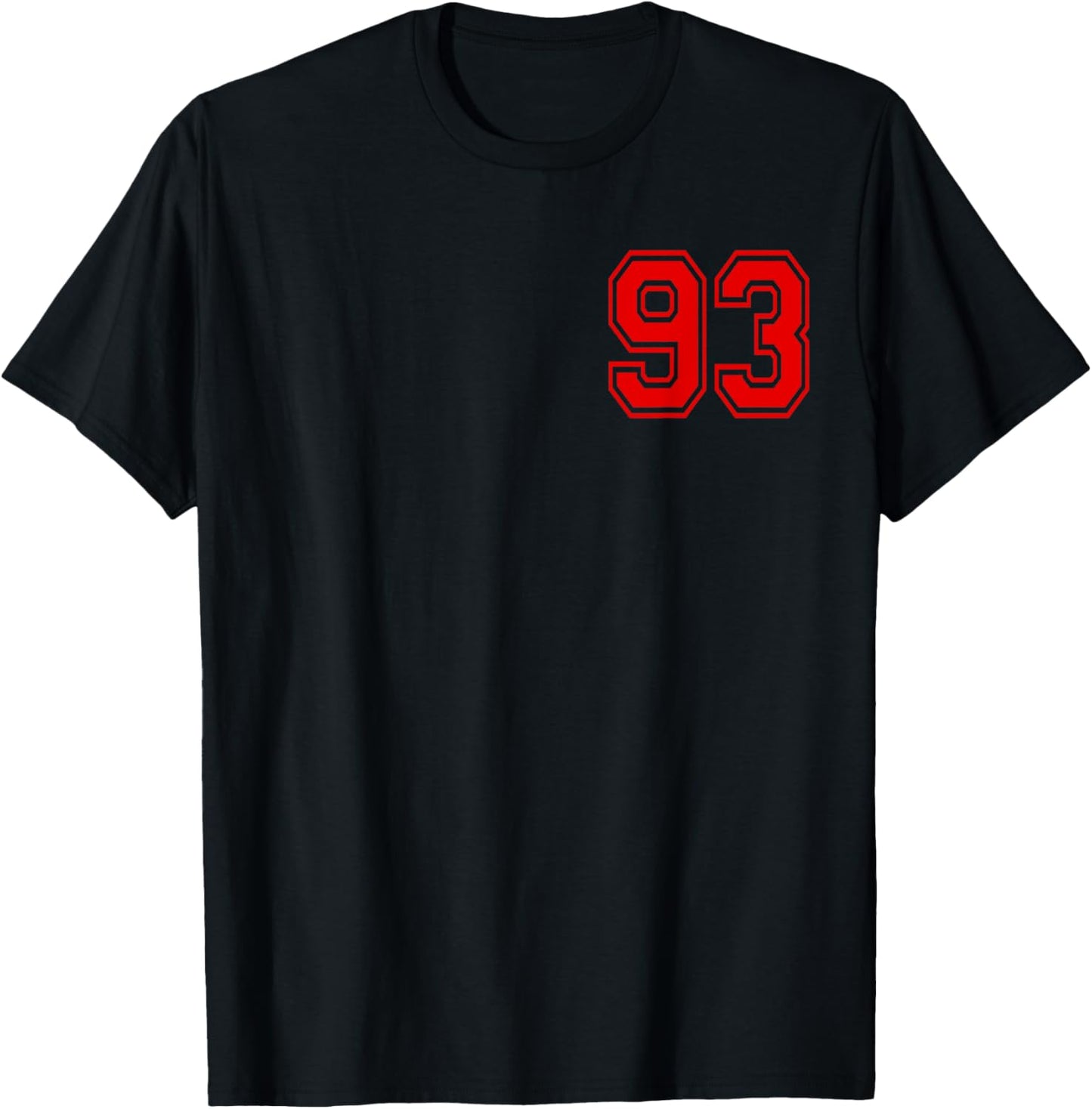 Numéro 93 Red Sports Team Style T-Shirt - T-Shirt | Black