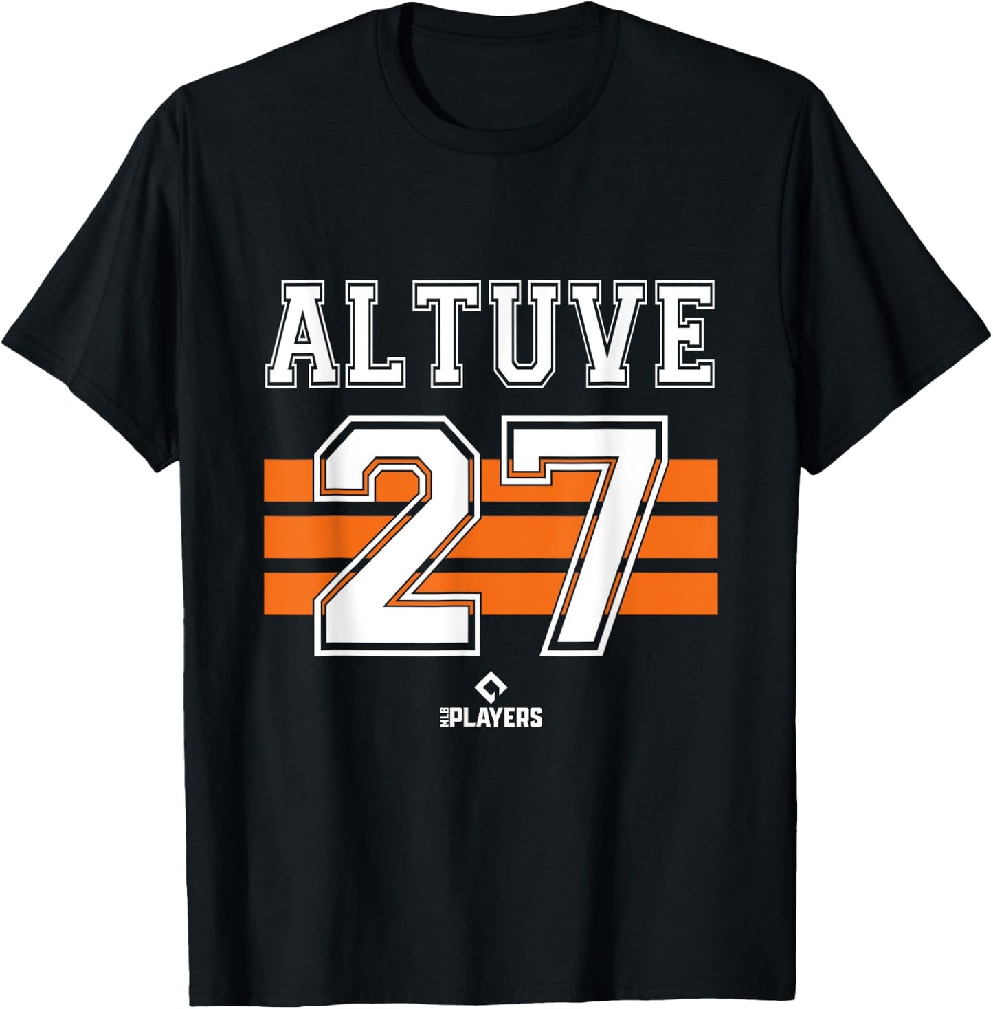 Jose Altuve 27 Houston Texas Baseball MLB Players T-Shirt - T-Shirt | Black