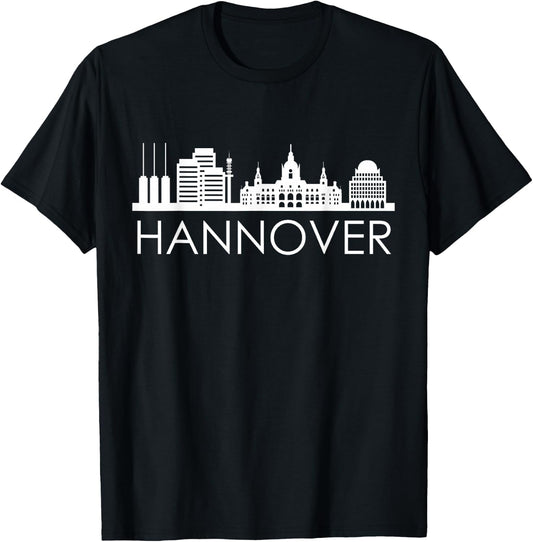The City of Hannover Skyline Silhouette Germany Hannover , black T-Shirt - T-Shirt | Black