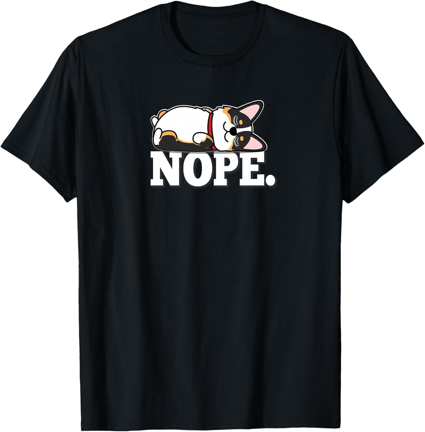 Kawaii Nap Sleep Nope Black Tricolor Corgi Lover Premium T-Shirt - T-Shirt | Black