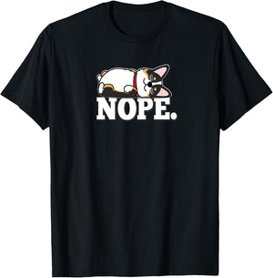 Kawaii Nap Sleep Nope Black Tricolor Corgi Lover Premium T-Shirt - T-Shirt | Black