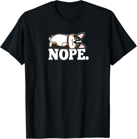 Kawaii Nap Sleep Nope Black Tricolor Corgi Lover Premium T-Shirt - T-Shirt | Black